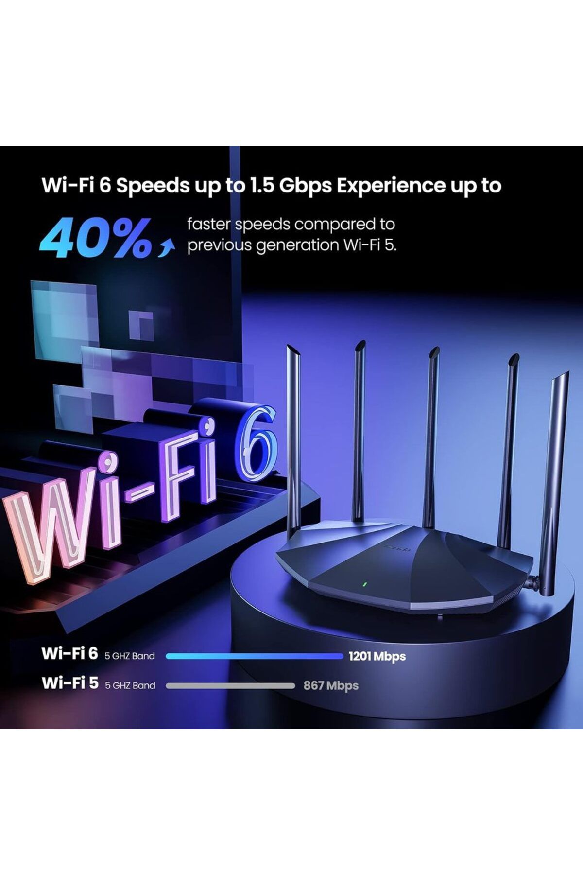 Tenda-WIFI6 Pro Router AX1500 Gigabit Wireless Signal Amplifier 2.4GHz/ 5G Beamforming Parental C... 2