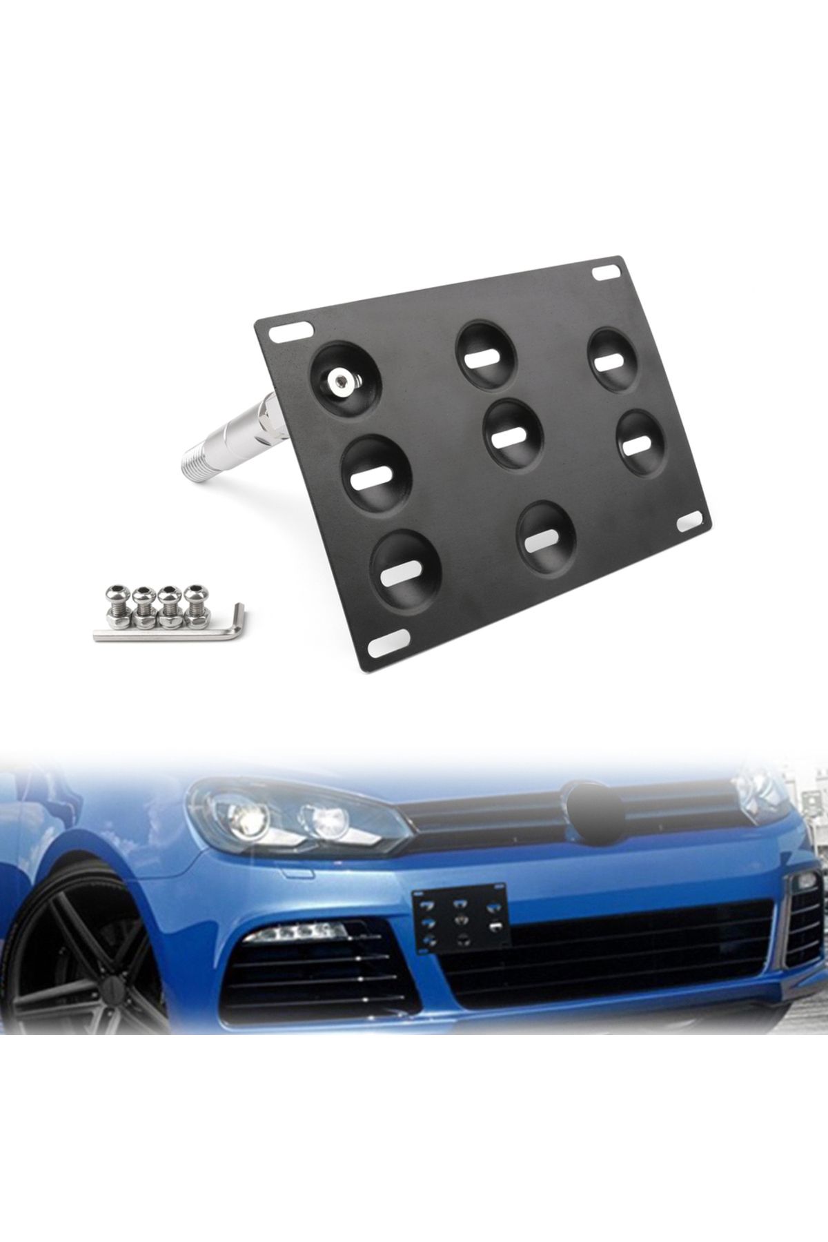 Areyourshop-Front Bumper Tow Hook License Plate Mounting Holder Bracket fits for VW Golf 6 Tiguan... 8