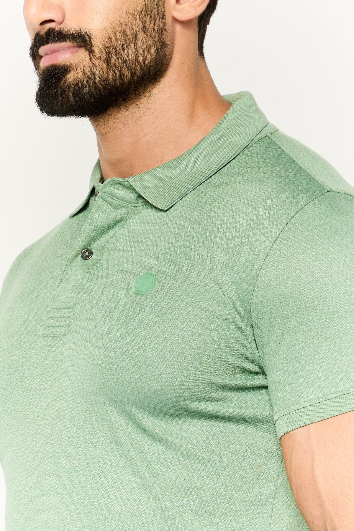 Cerruti 1881-Men Regular Fit Brand Logo Short Sleeve Polo Shirt, Light Green 3