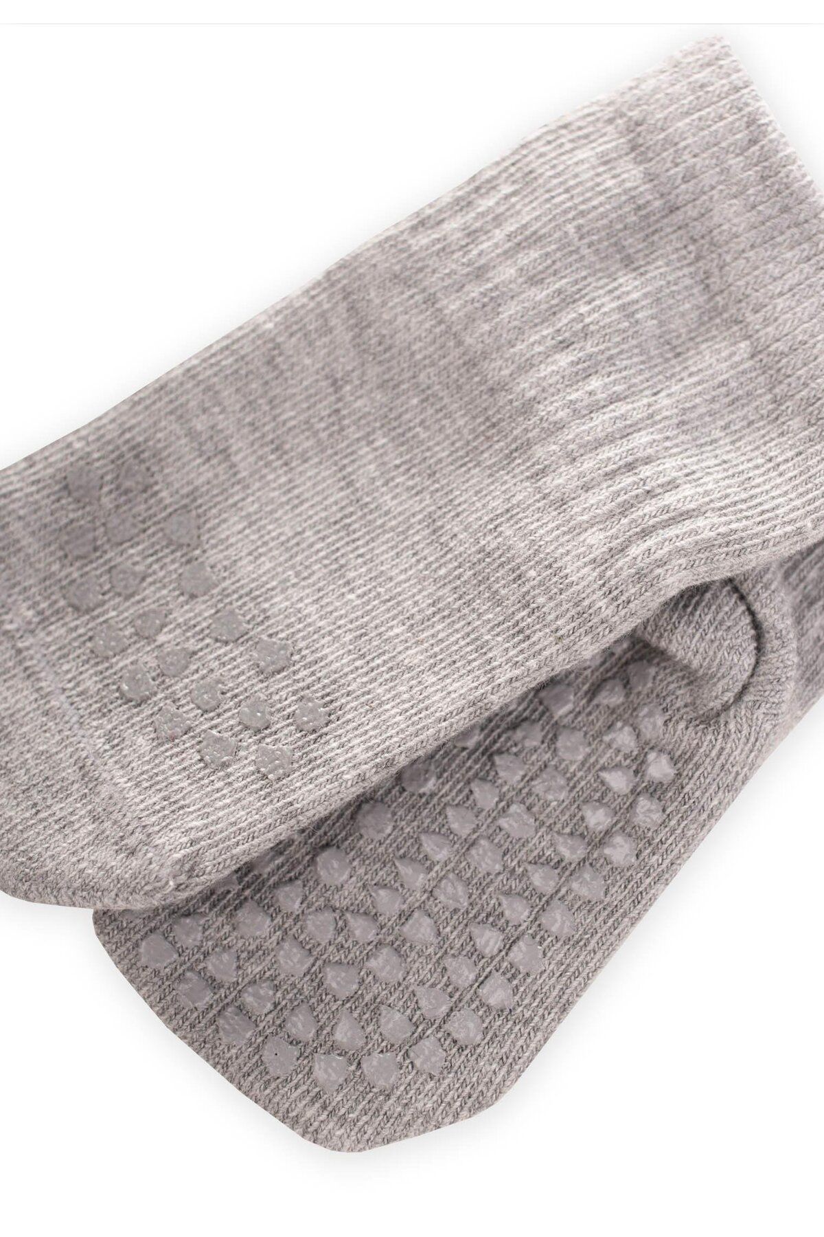 Cigit-Gray Melange Crawling and Anti-Slip Socks 2