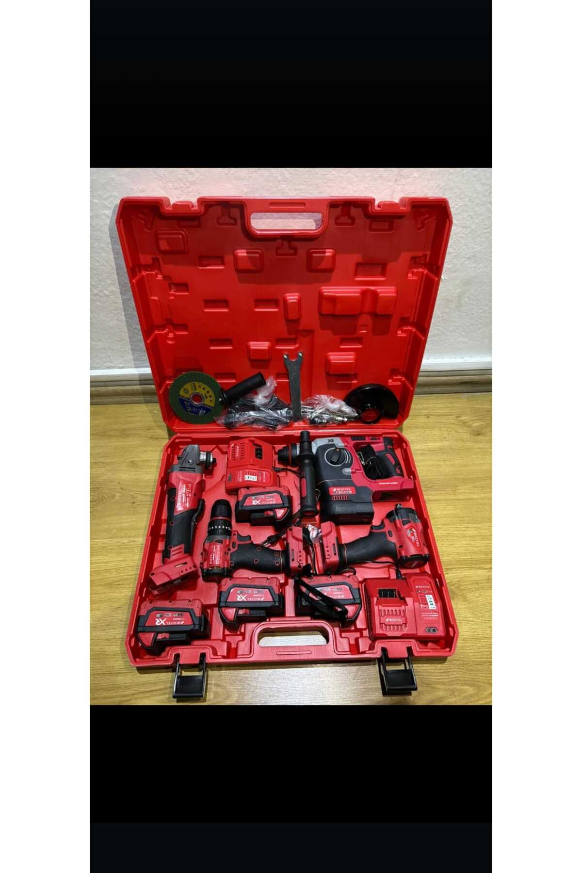 火光サムライ シークレットセット bozyel 36watt-kırmızı Dörtlü Set (MATKAP SOMUN SÖKME İSPİRAL HİLTİ
