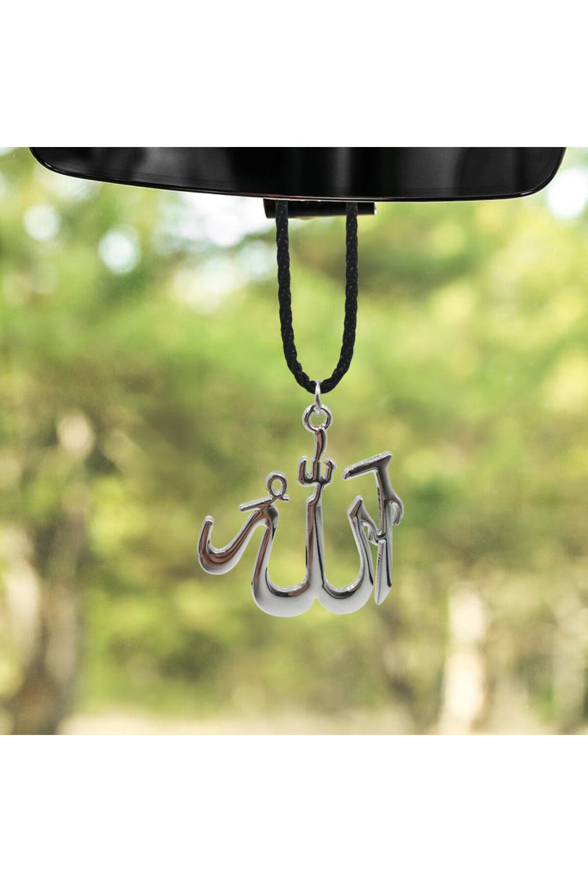 Generic-قلادة سيارة فضية معلقة على شكل كلمة الله 6