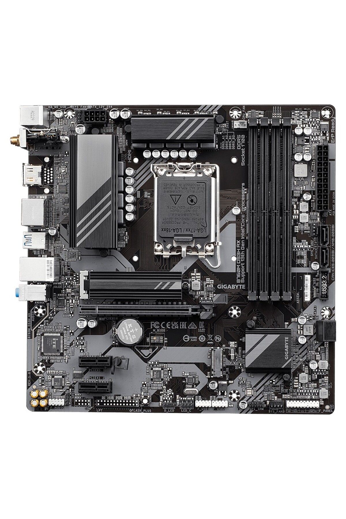 Gigabyte-اللوحة الأم B760M DS3H AX DDR5 7600MHz (OC) M.2 HDMI DP 2.5GbE Lan WiFi 6E Micro ATX مقبس 1700 2