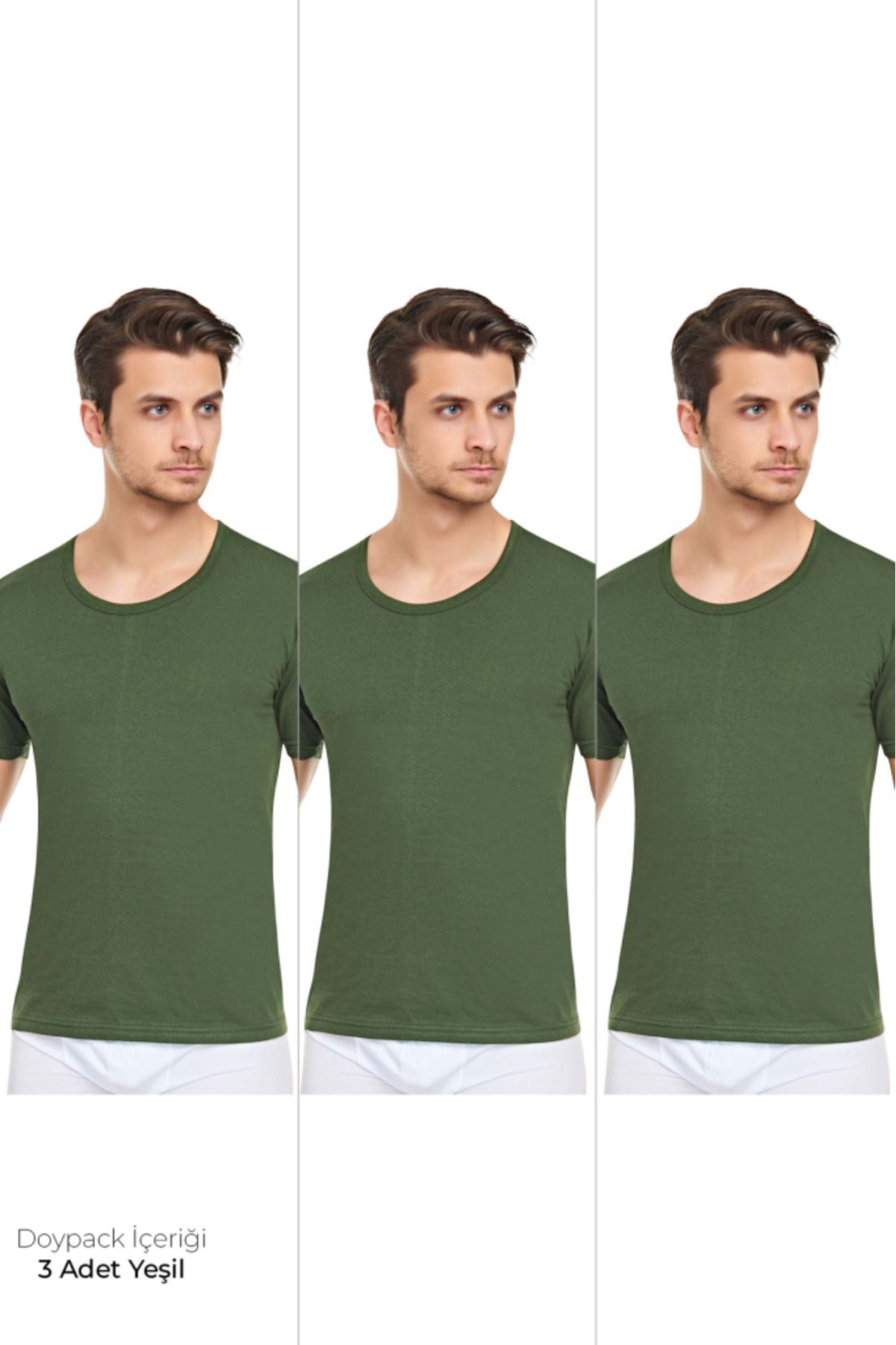 CENNETOĞLU-Men's 3-Piece Crew Neck Undershirt in Special Package 1