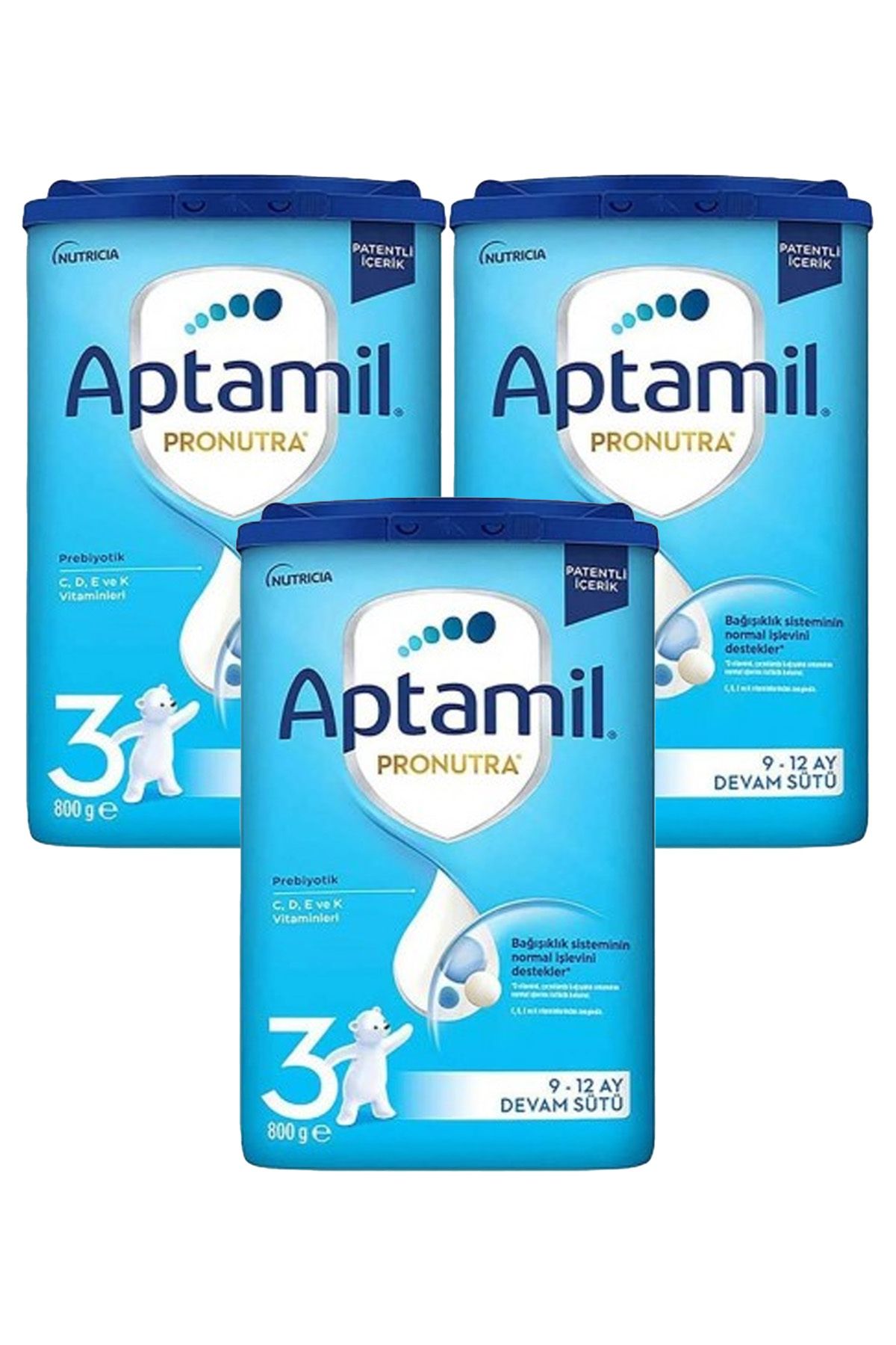 Aptamil 3 Pronutra Devam Sütü 800 g 9-12 Ay Akıllı Kutu x 3 Adet