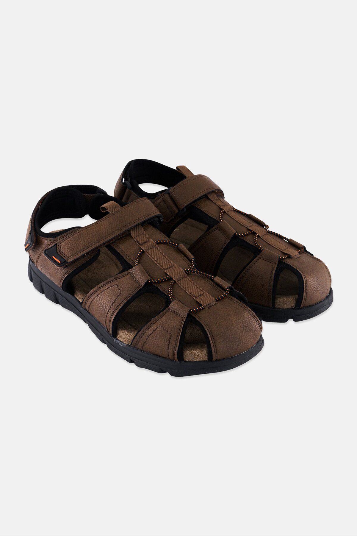 Weatherproof-Men Medium Velcro Closure Sandals, Brown 1