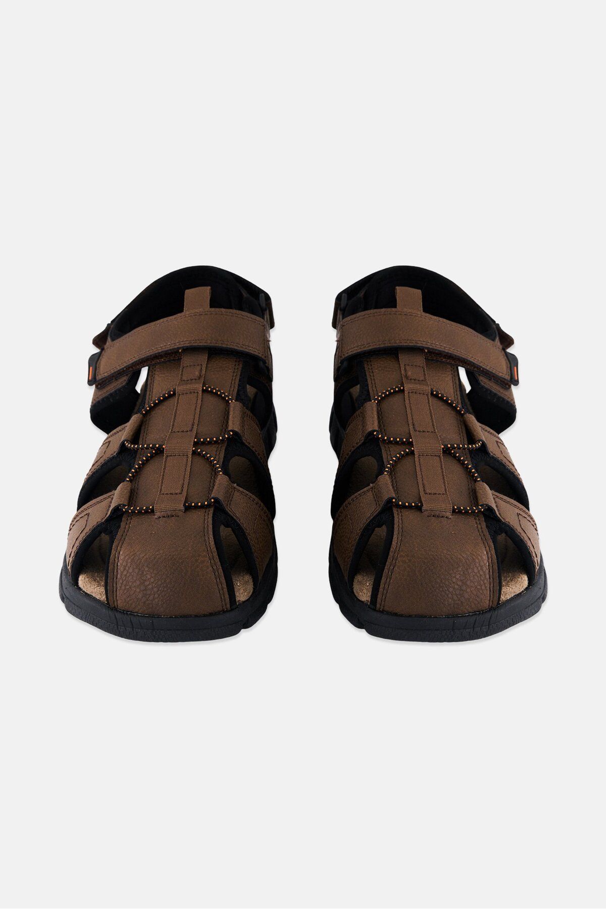 Weatherproof-Men Medium Velcro Closure Sandals, Brown 4