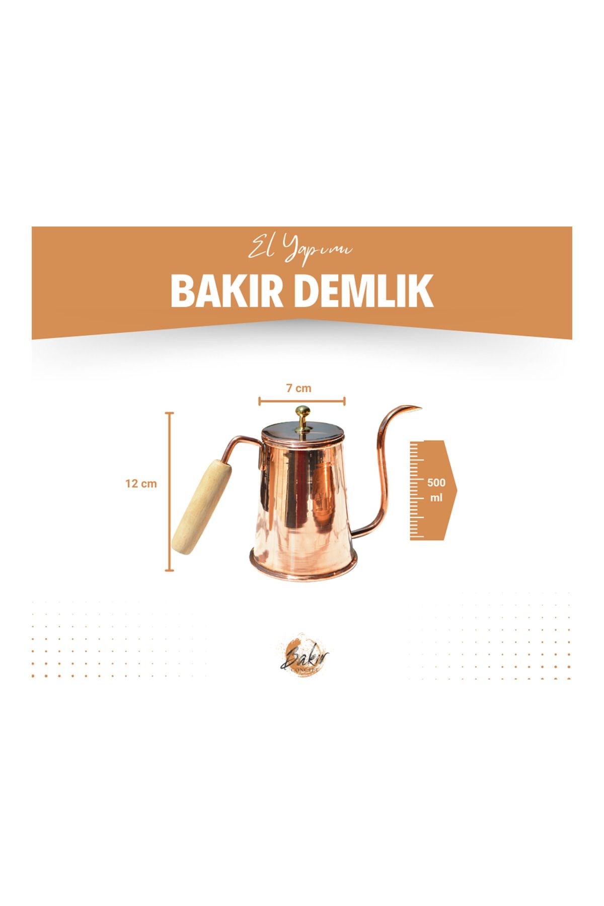 Bakır Concept-إبريق قهوة نحاسي حديث غلاية باريستا 500 مل 3
