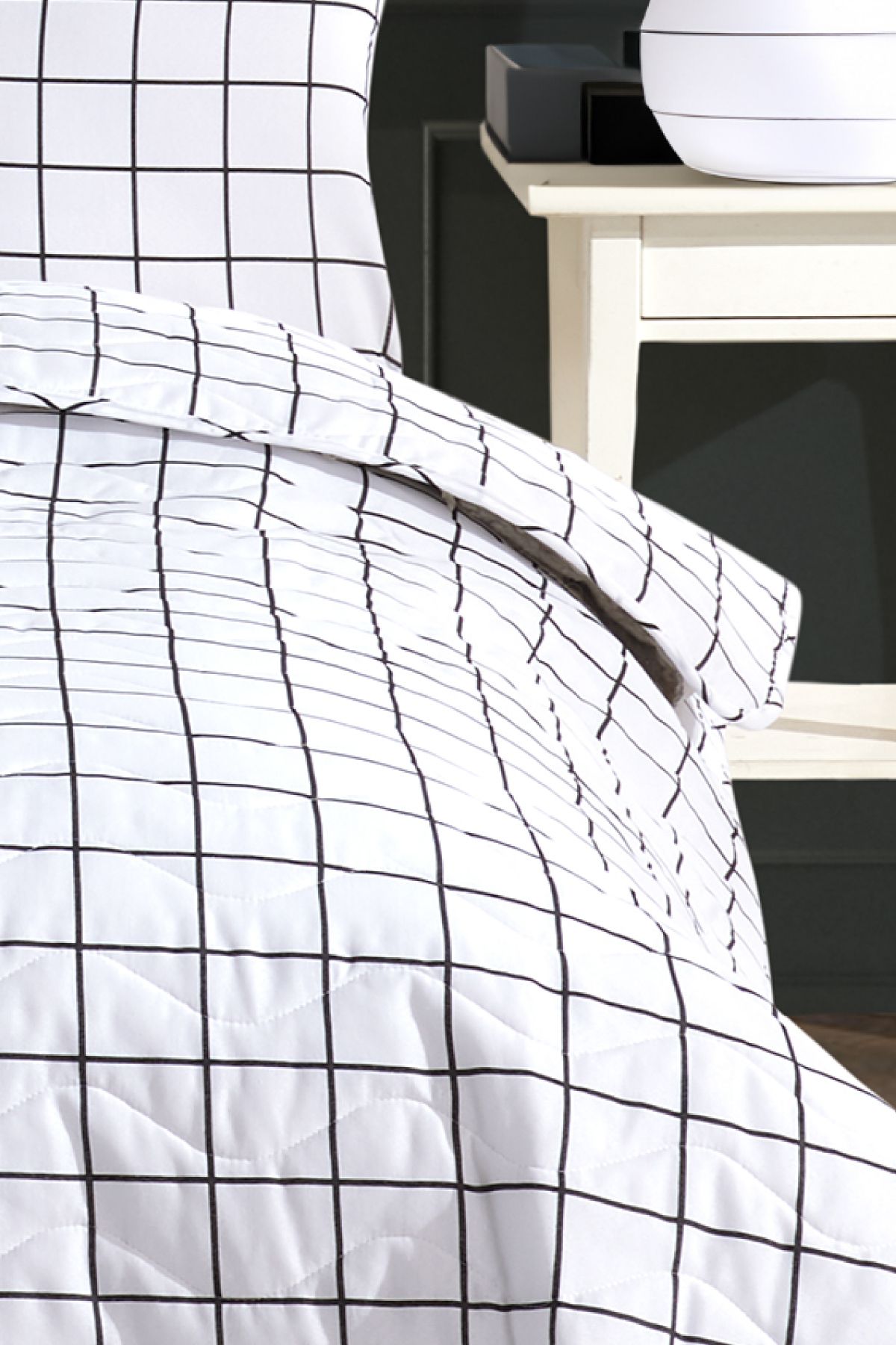 Eponj Home-Double Quilted Bedspread Set - Artus Black 7