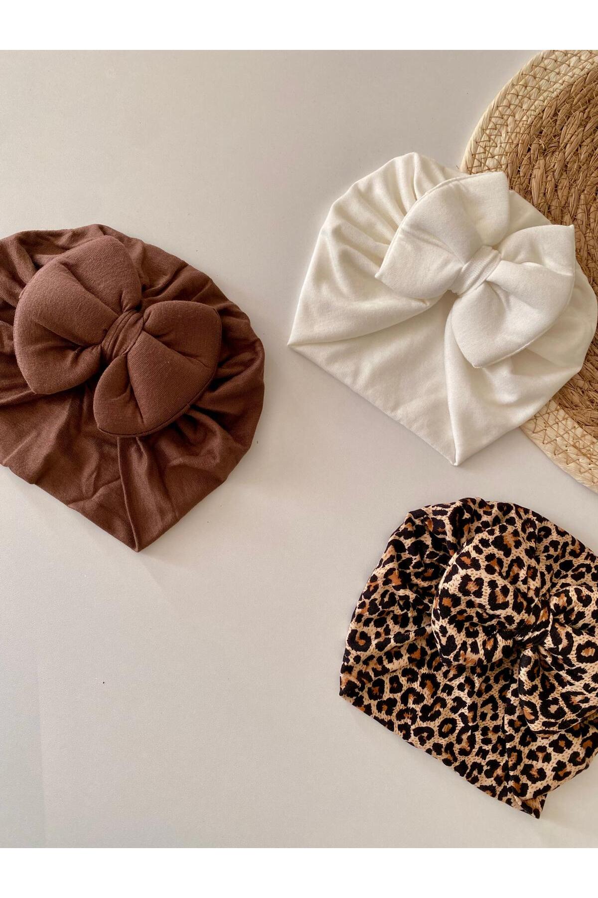 3-PIECE COMBED COMBED COTTON BABY GIRL BONNET SET