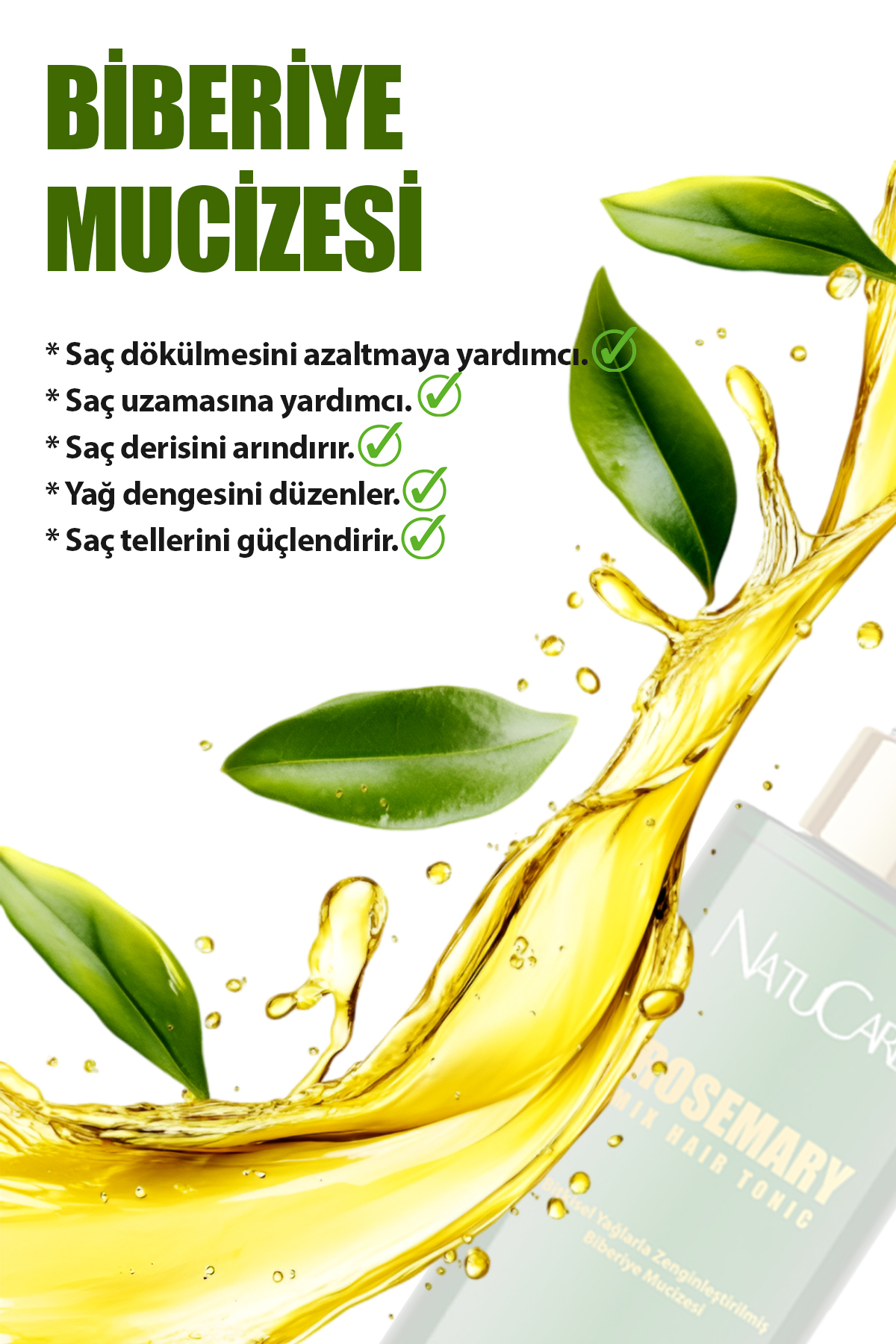 Saç Dökülmesine Karşı Ve Hızlı Uzatma Etkili Biberiye Yağı 100ml — NC-6185 — تصویر 4 از 6