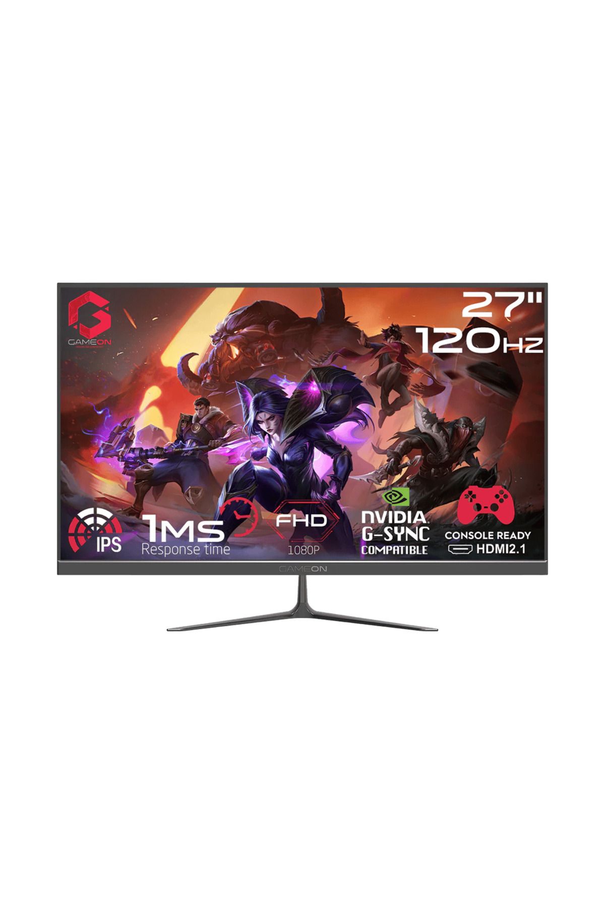 GAMEON GOES27FHD120IPS 27" FHD, 120Hz, MPRT 0.5ms, HDMI 2.1, PS5 Destekli IPS Çerçevesiz Oyuncu Monitörü