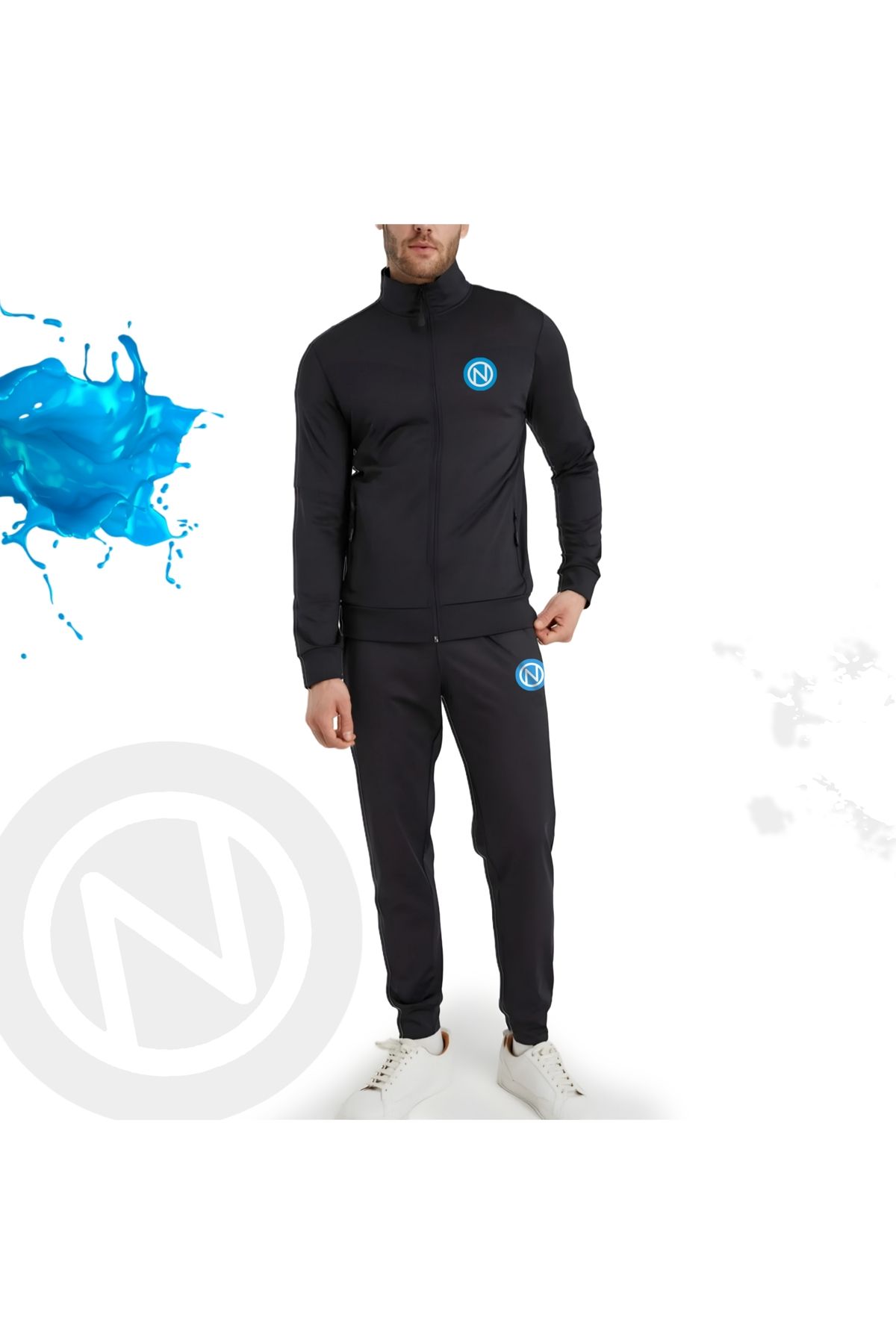 SARI Set De Trening Din Țesătură Pentru Scafandru Cu Tematică Napoli Masculin - S