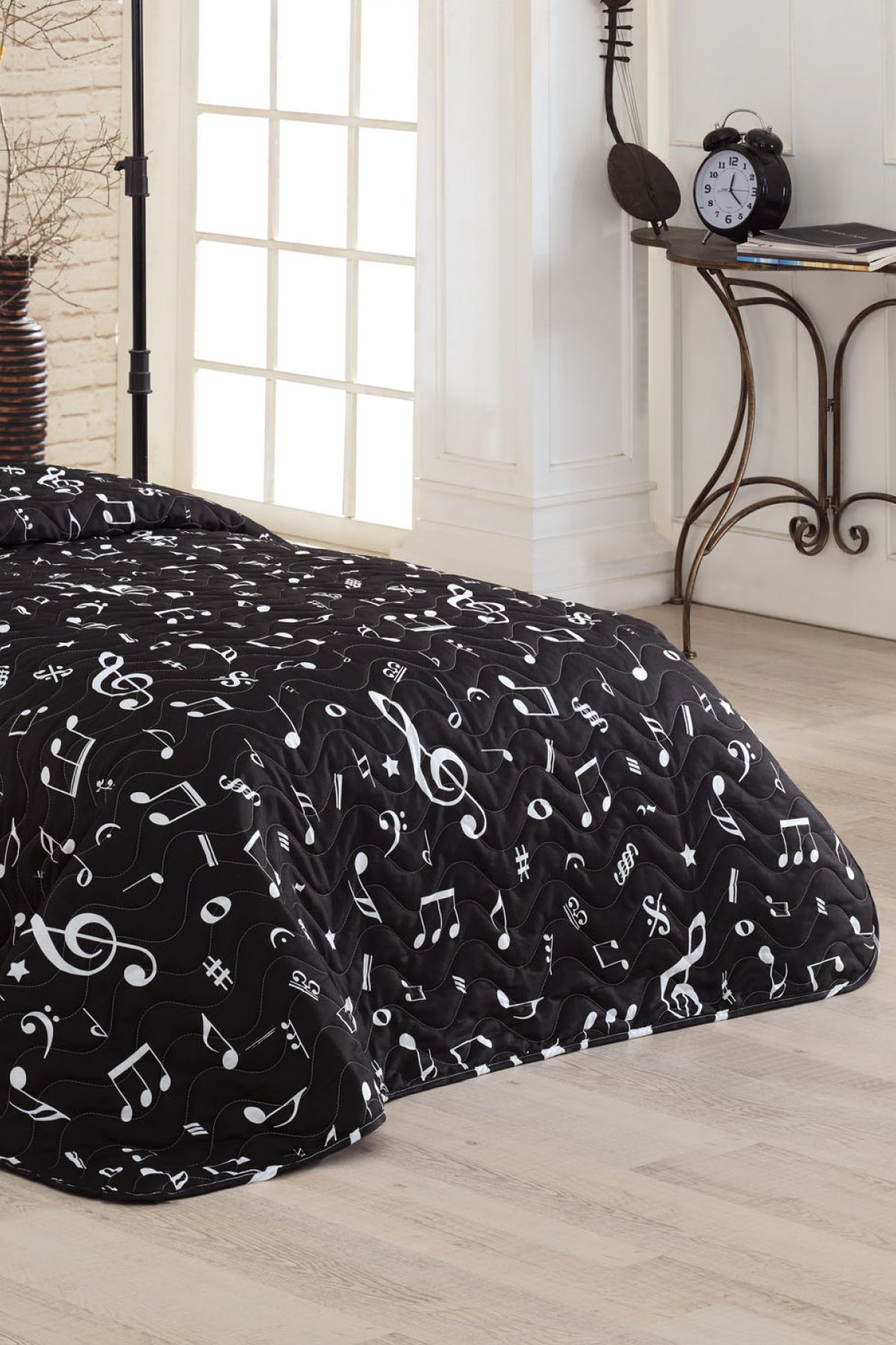 Eponj Home-Black Quilted Single Bedspread Set - Melodiy 5