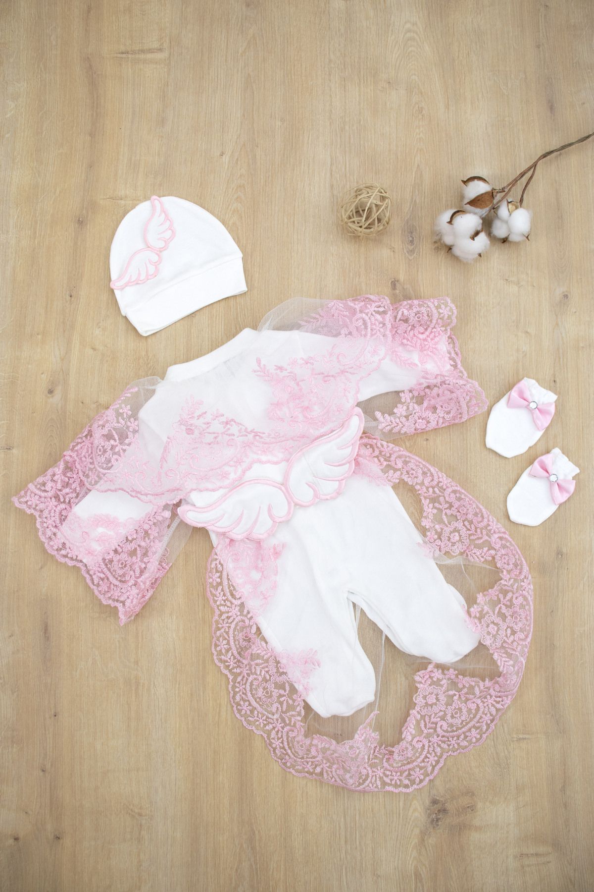 Sitilin-French Lace Cloak Baby Girl Romper Set - Luxurious Mevlütlük, Cool Ornate Stl6940 1