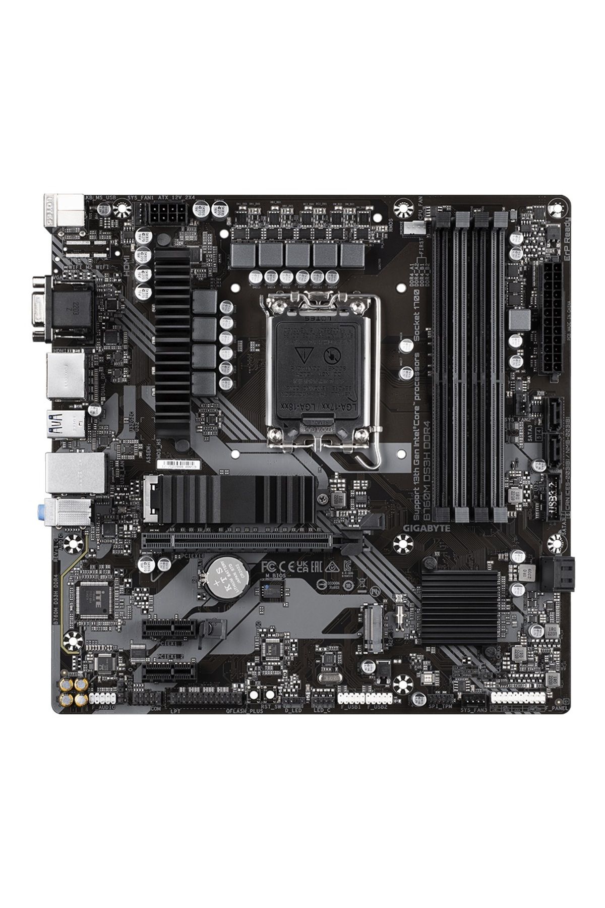 Gigabyte-B760m-ds3h Ddr4 Intel B760 Socket 1700 Ddr4 5333mhz Matx Gaming (PLAYER) Placă de bază 2