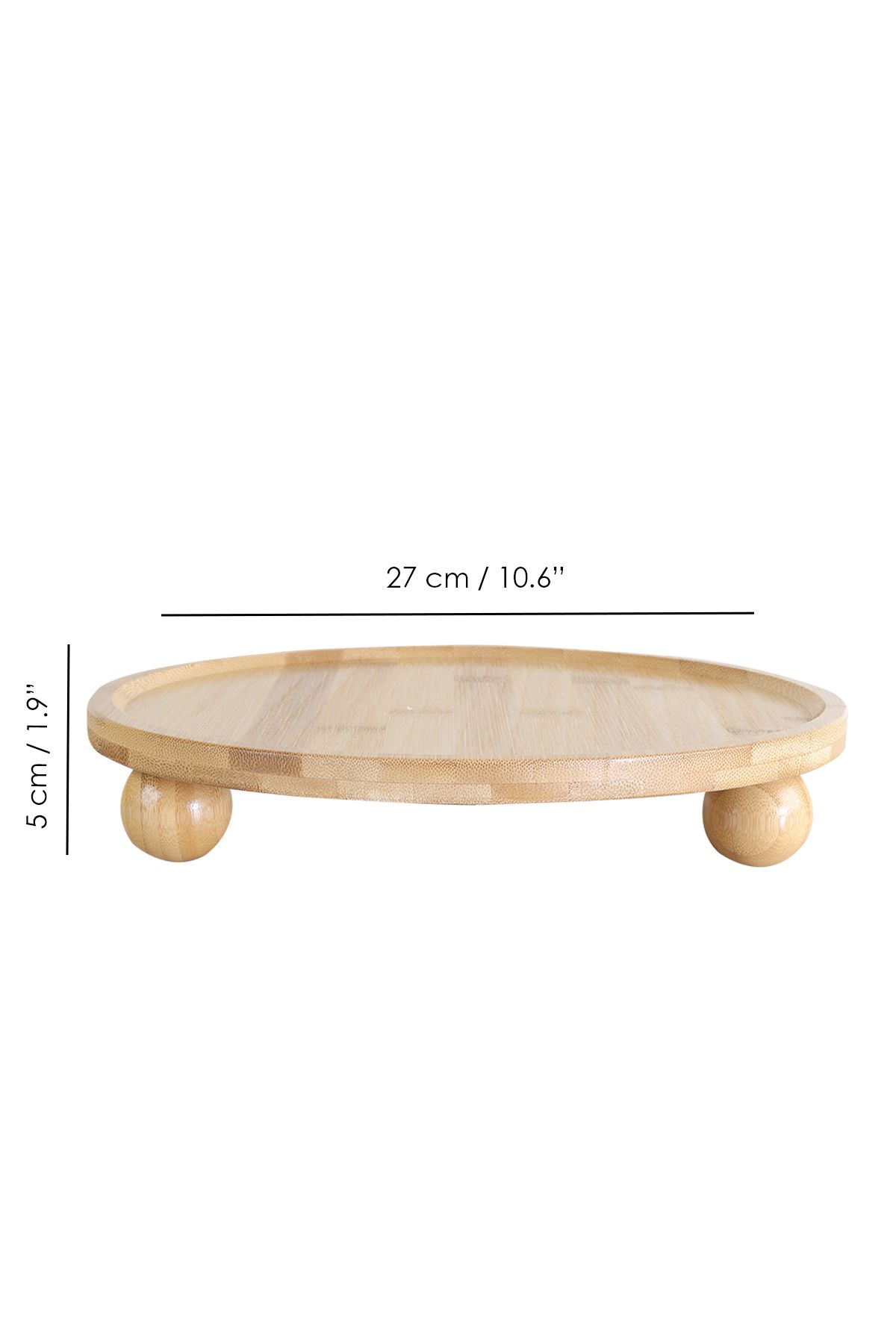 Meleni Home-Round Bamboo Presentation Plate - Standing Presentation Holder Cake Cookie Pastry Serving Presentation Stand 27 cm 5