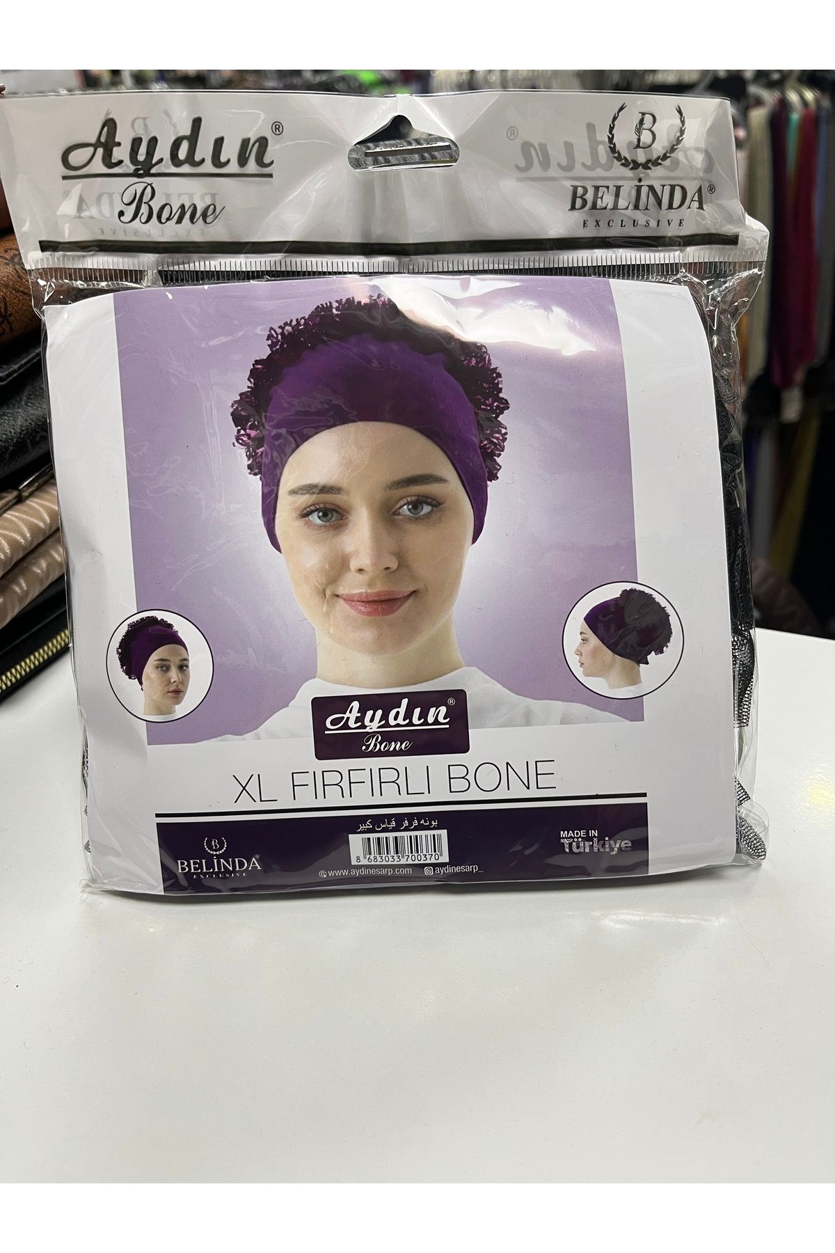 Aydın Bone XL dikişli fırfırlı penye bone