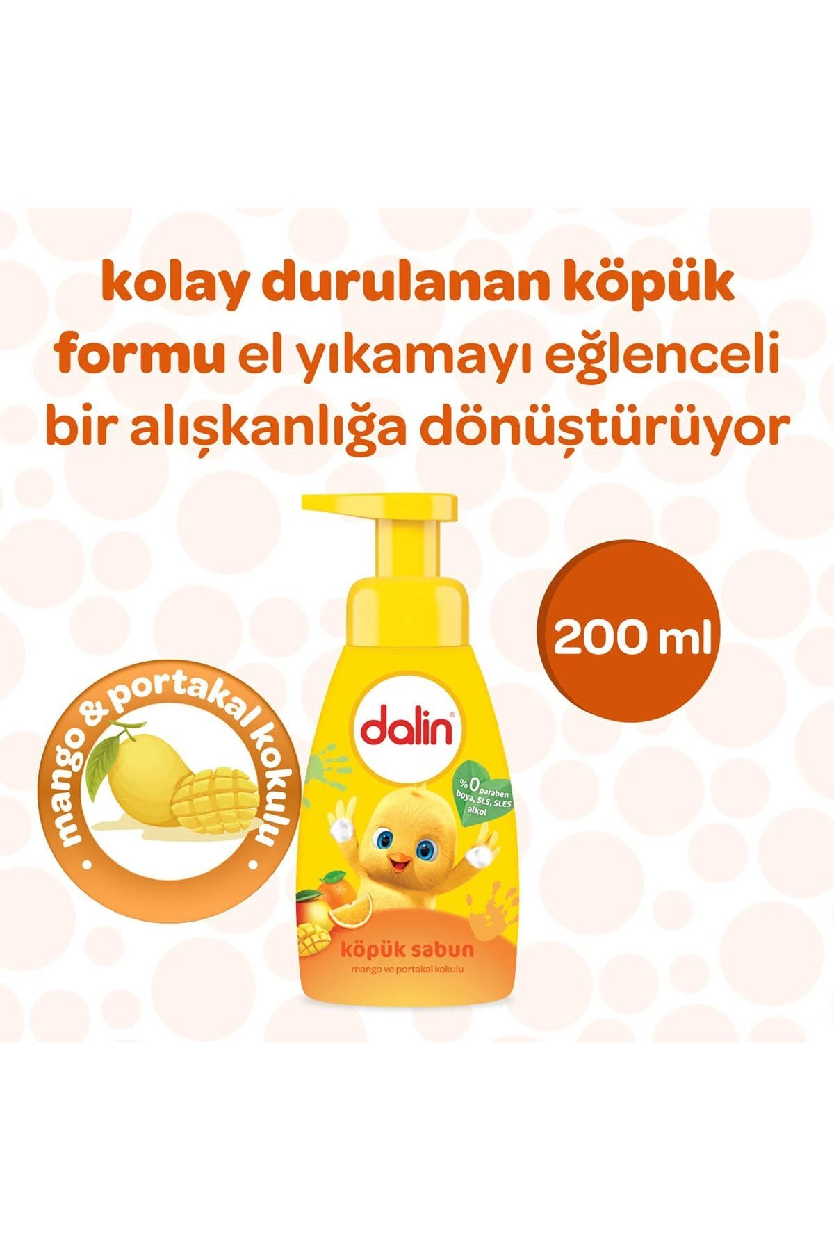 Dalin Köpük Sabun 200 Ml. Mango ve Portakal x6 Adet fotoğrafı 2 (önizleme)