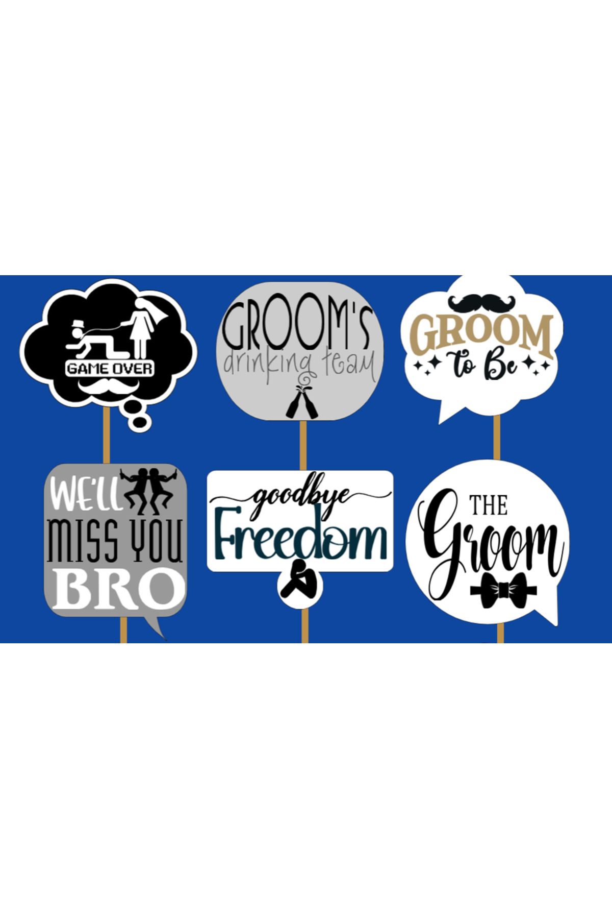 Hiras Dizayn-Set of 12 Damat Large Size Groom Bachelorette - Engagement Wedding Conversation Balloon 2