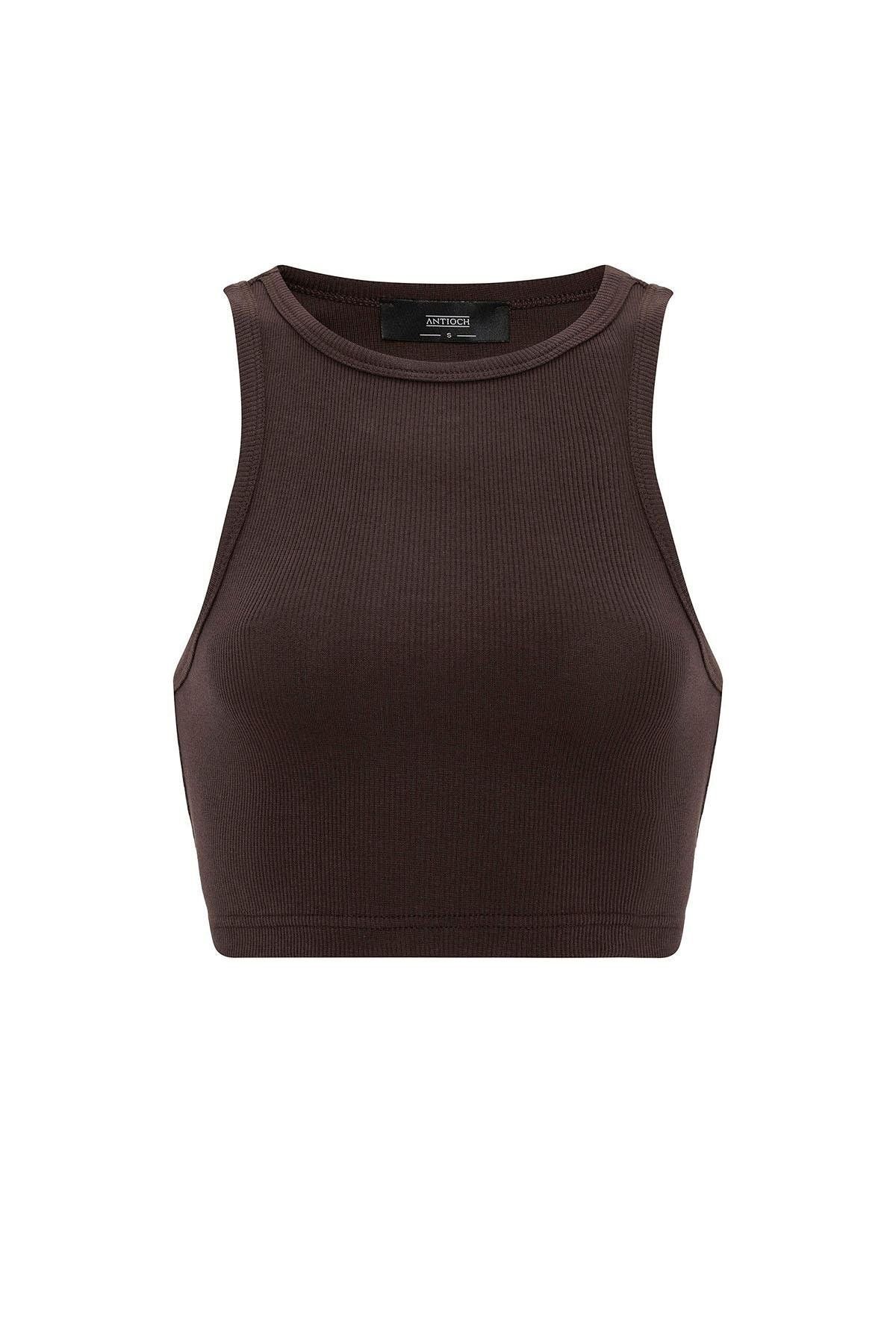 Antioch-Dark Brown Women's Corded Crop Tank Top 7