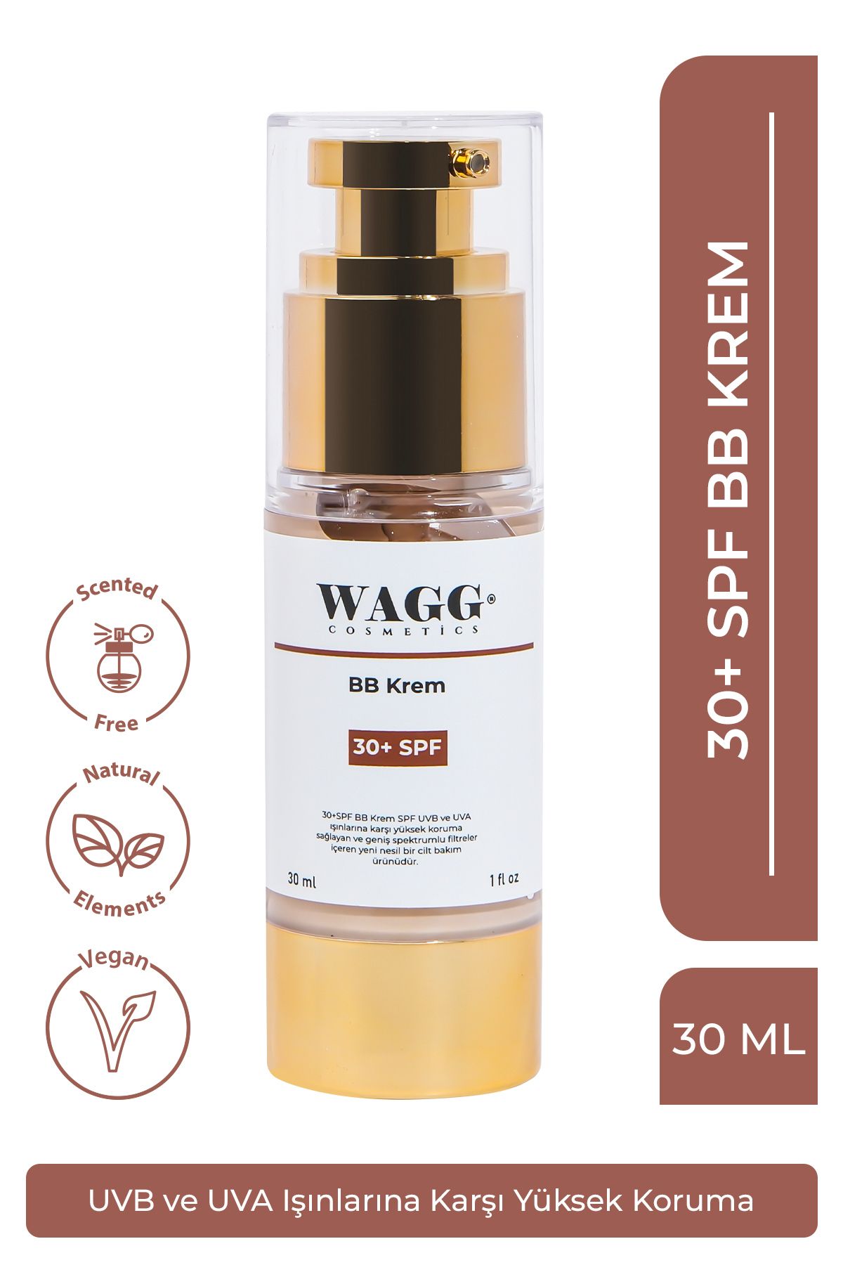 WAGG Cosmetics Bb Krem 30 Spf Nemlendirici, Yoğun Kapatıcı 30ml