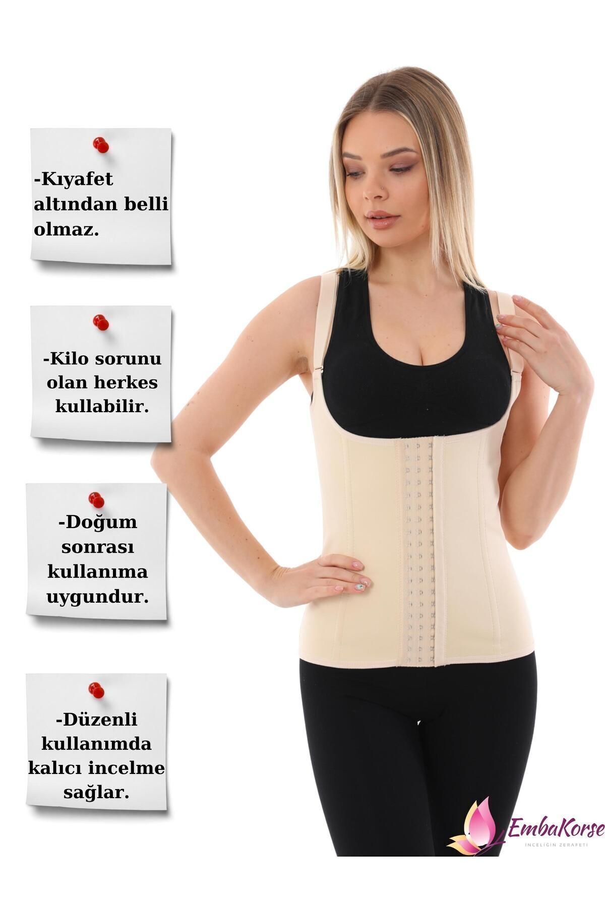 EMBA KORSE Latex Korse Çelik Balenli Bel Destekleyici Sıkılaştırıcı Lateks Doğum Sonrası Lohusa Korsesi fotoğrafı 6 (önizleme)