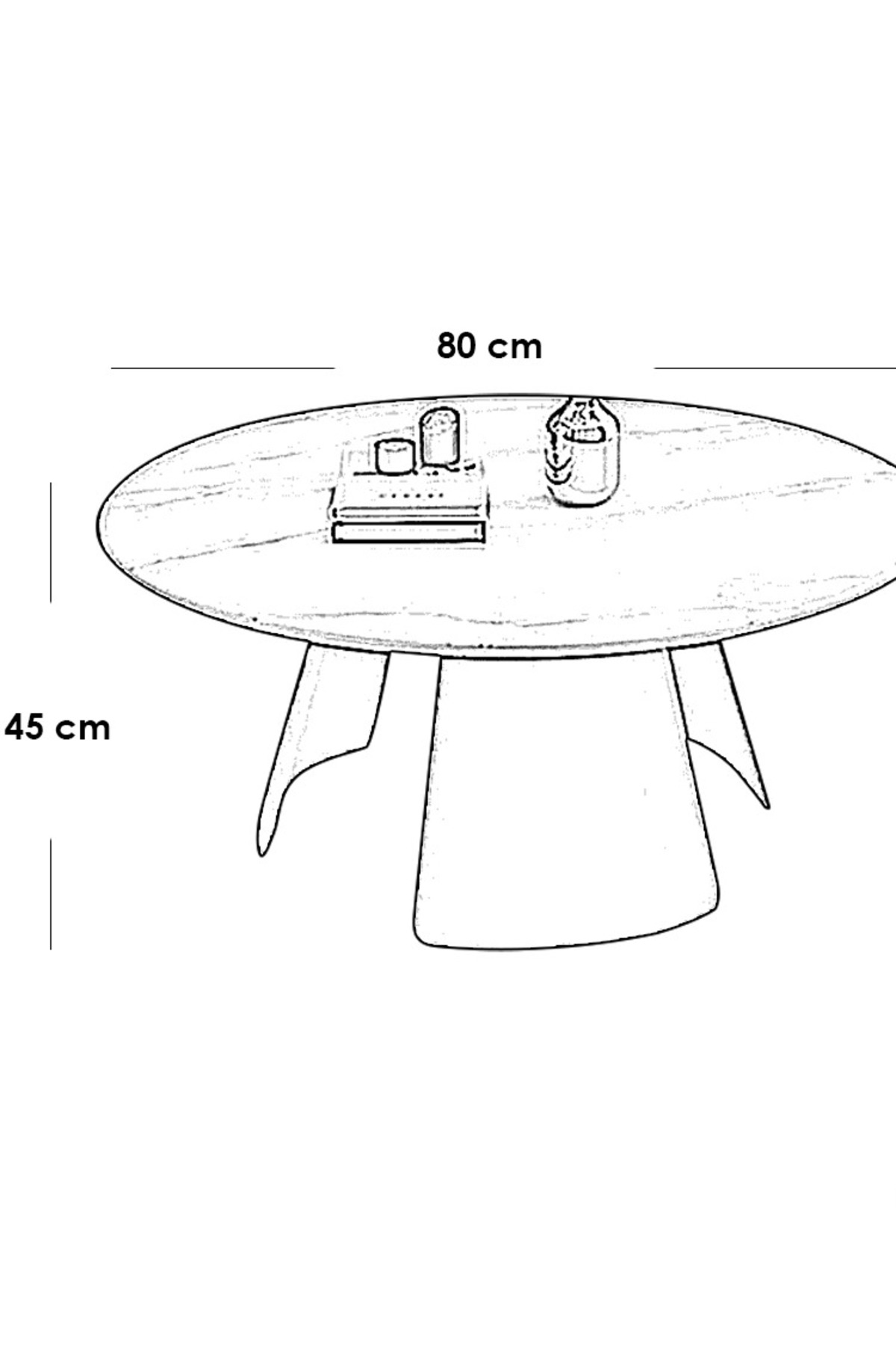 طاولة قهوة حديد وخشب رخامي وام دي اف اسود وابيض - 80×80×45 سم