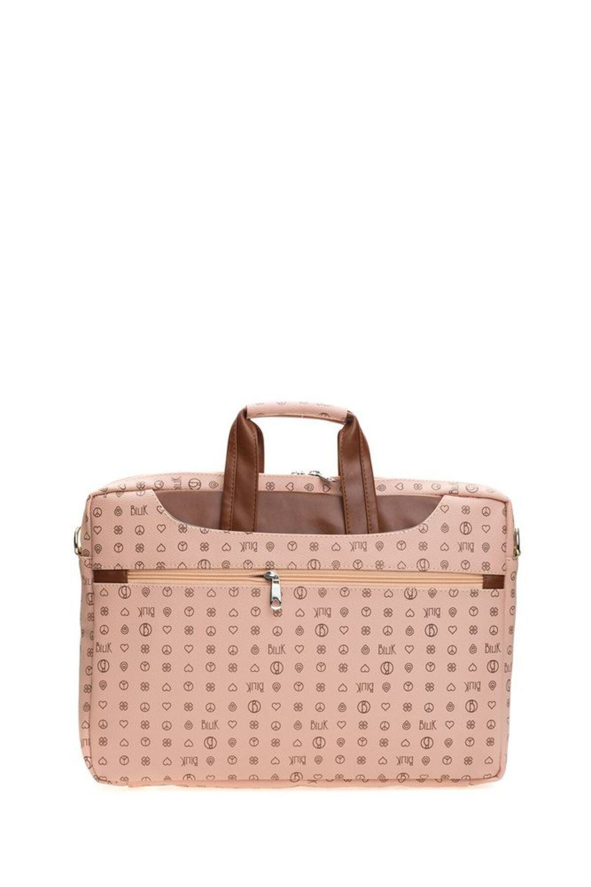 Bilik Deri-Pink/Tan Unisex Monogram Laptop and Briefcase - Briefcase-Mn 3