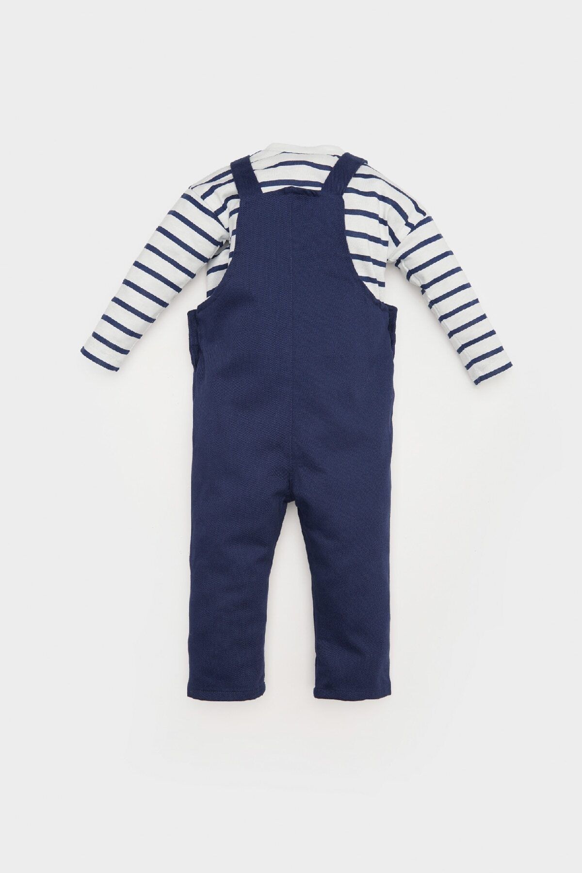 DeFacto-Striped Long Sleeve T-Shirt and Salopet Set for Baby Boy - E2015A525Sp 5