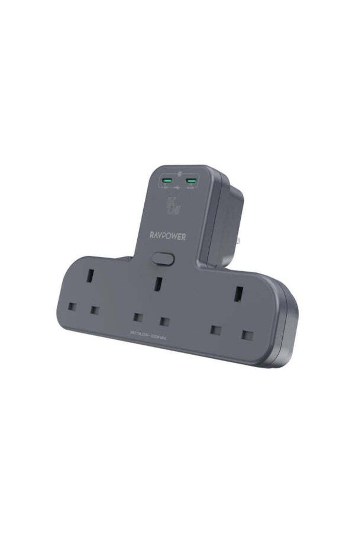 RavPower-موسع منفذ الطاقة 45 وات مع 3 منافذ تيار متردد ومنفذين USB-C وميزات أمان متقدمة 2