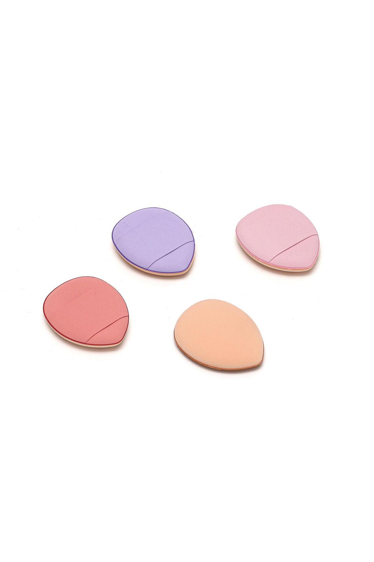 Tikatti Parmak Makyaj Süngeri - Mini Puf Kapatıcı Pudra Süngeri 4 Adet