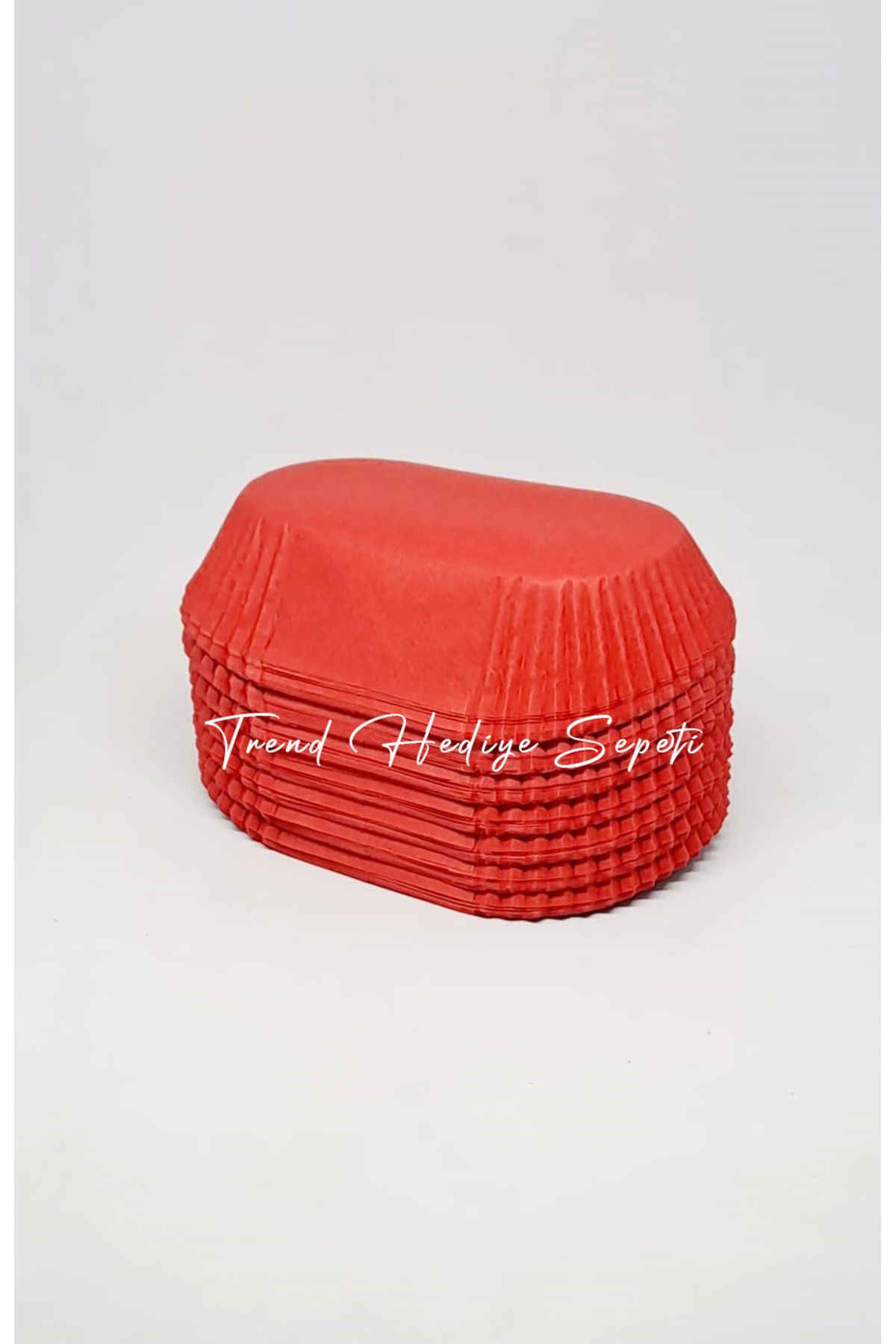 Trend Hediye Sepeti-Takribi 200 Pieces Large Size Red Inserts Paper 8.5X4 Cm, Diamond Presentation, Muffin Cake Mold 3