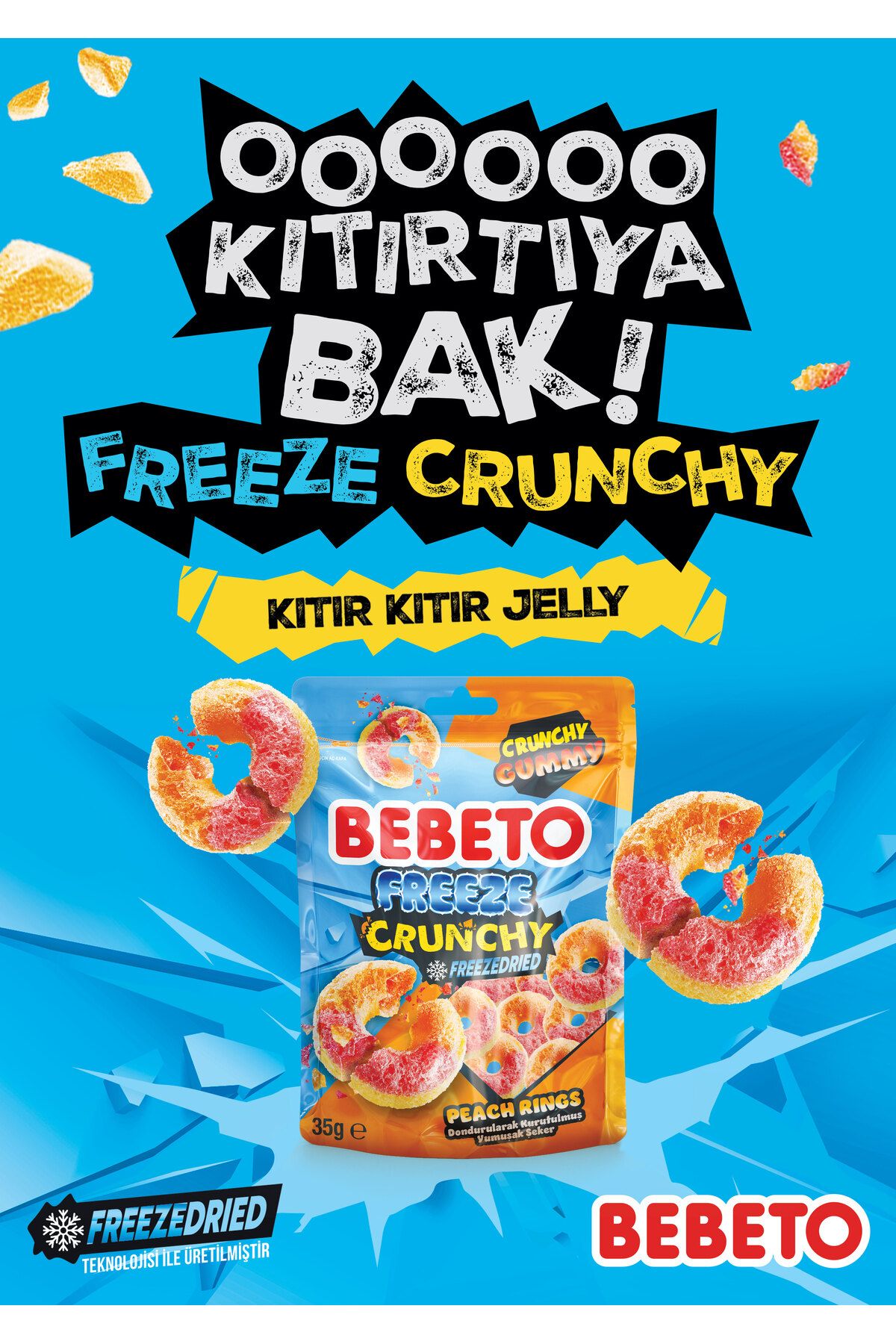 Freeze Crunchy Peach Rings 35g