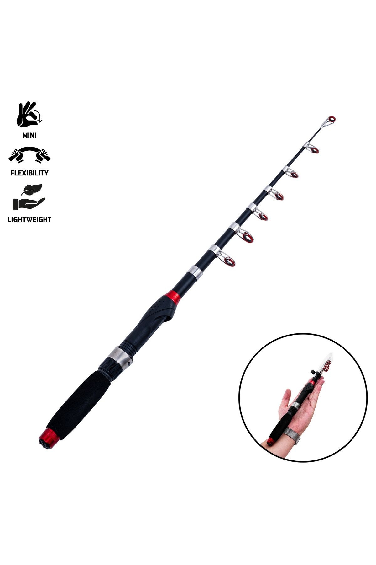 Fishack Teleskopik Olta Kamışı - Capelin - 240 cm - Mini - Fishack