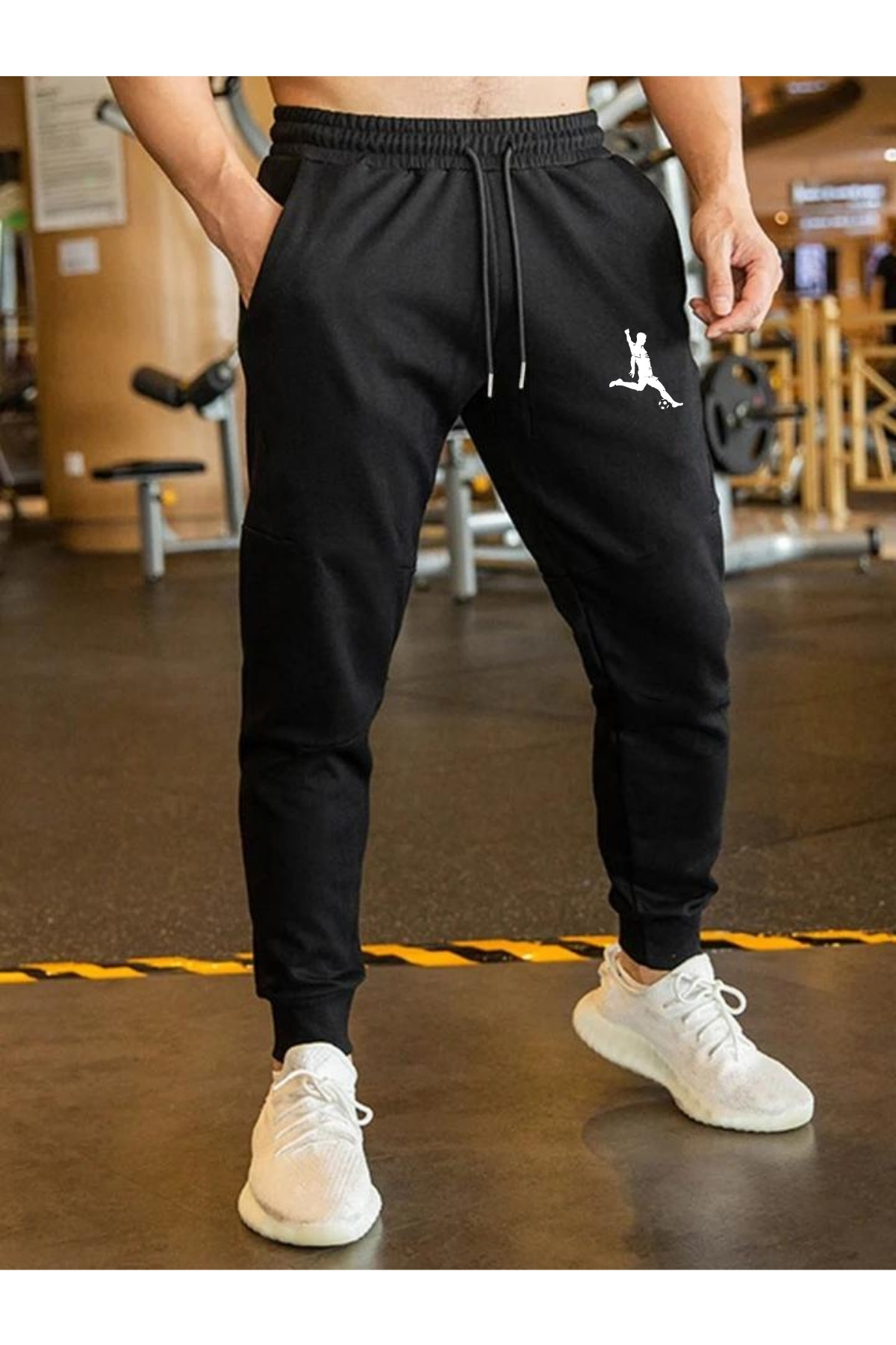 DEEPSENCE  Erkek Siyah FUTBOLCU JOGGER Eşofman Altı Slimfit Kalıp - Görsel 2