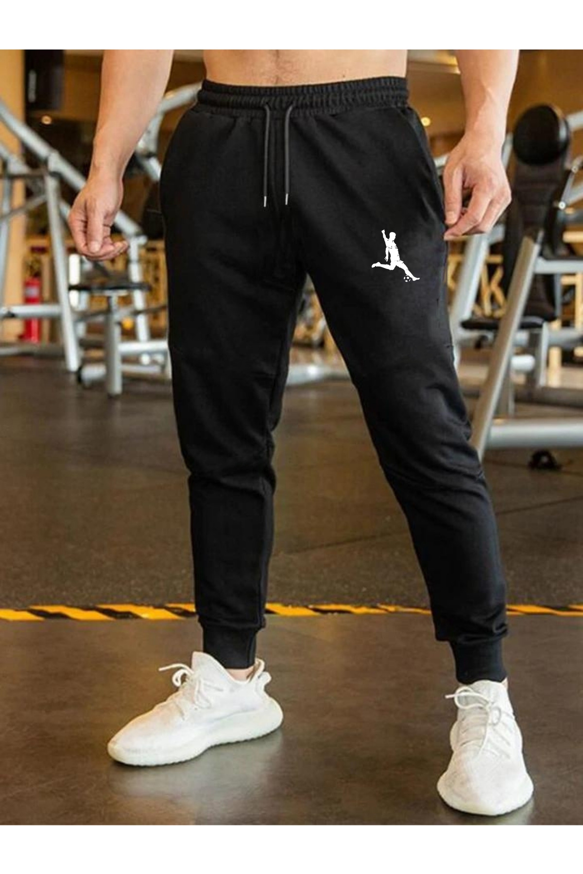 DEEPSENCE  Erkek Siyah FUTBOLCU JOGGER Eşofman Altı Slimfit Kalıp - Görsel 3