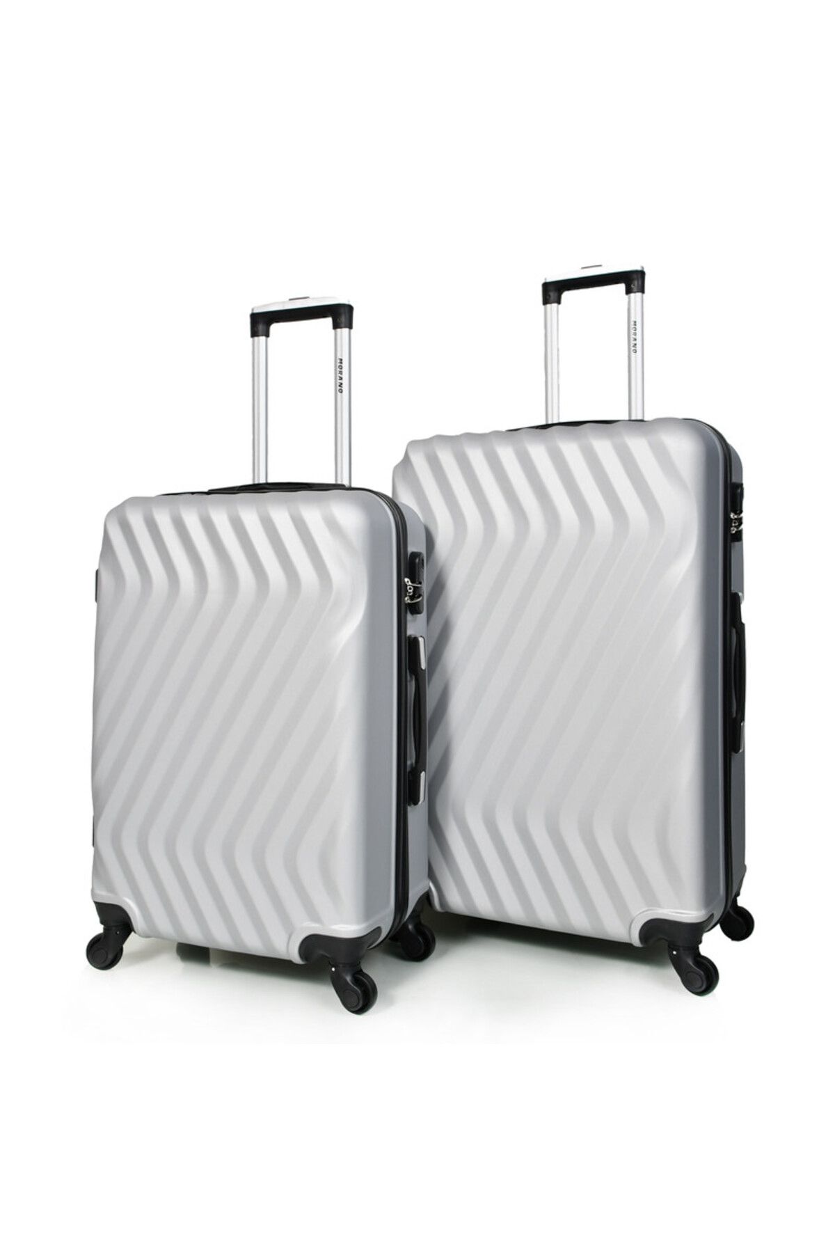 MORANO-3-Piece Unisex Morano Travel Luggage Trolley Set Silver Size 28''-24''-20'' Inches. 2