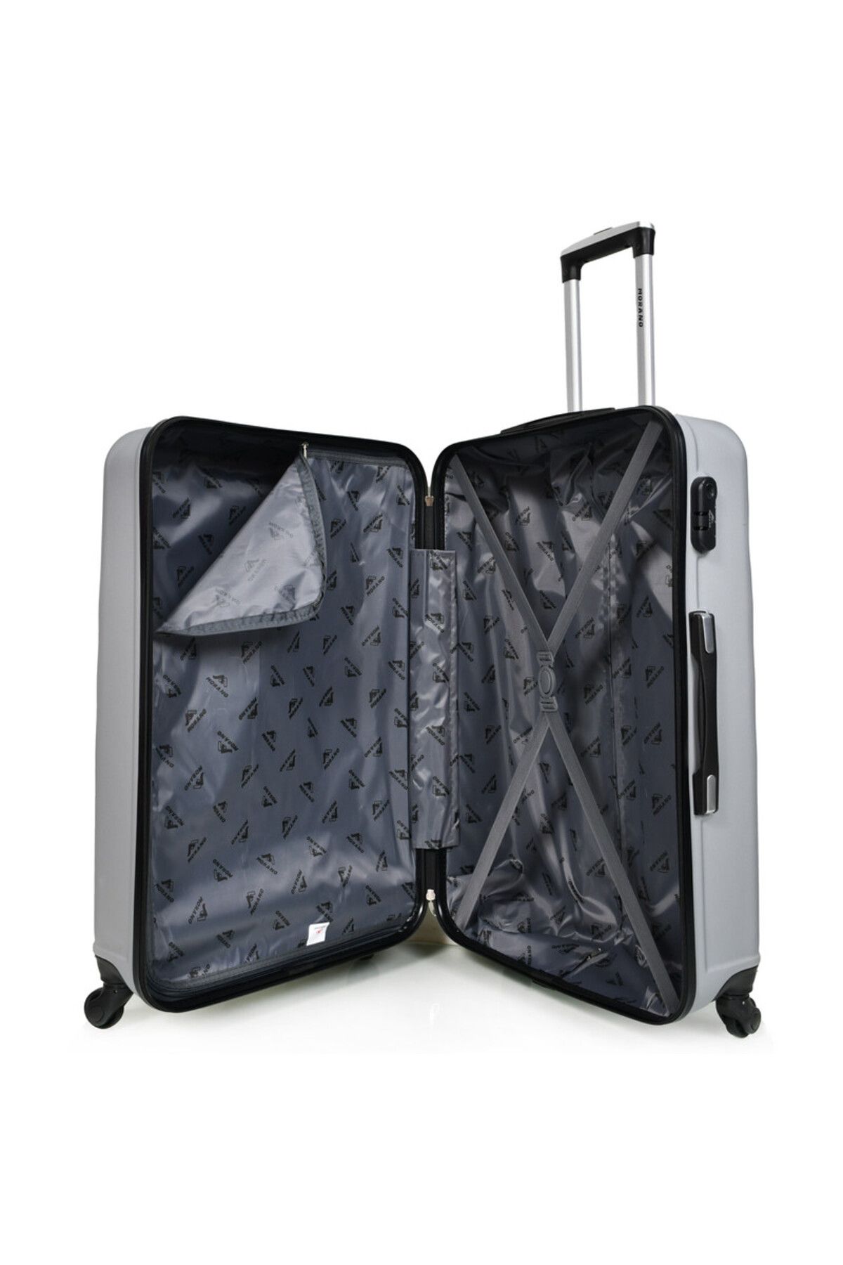 MORANO-3-Piece Unisex Morano Travel Luggage Trolley Set Silver Size 28''-24''-20'' Inches. 7