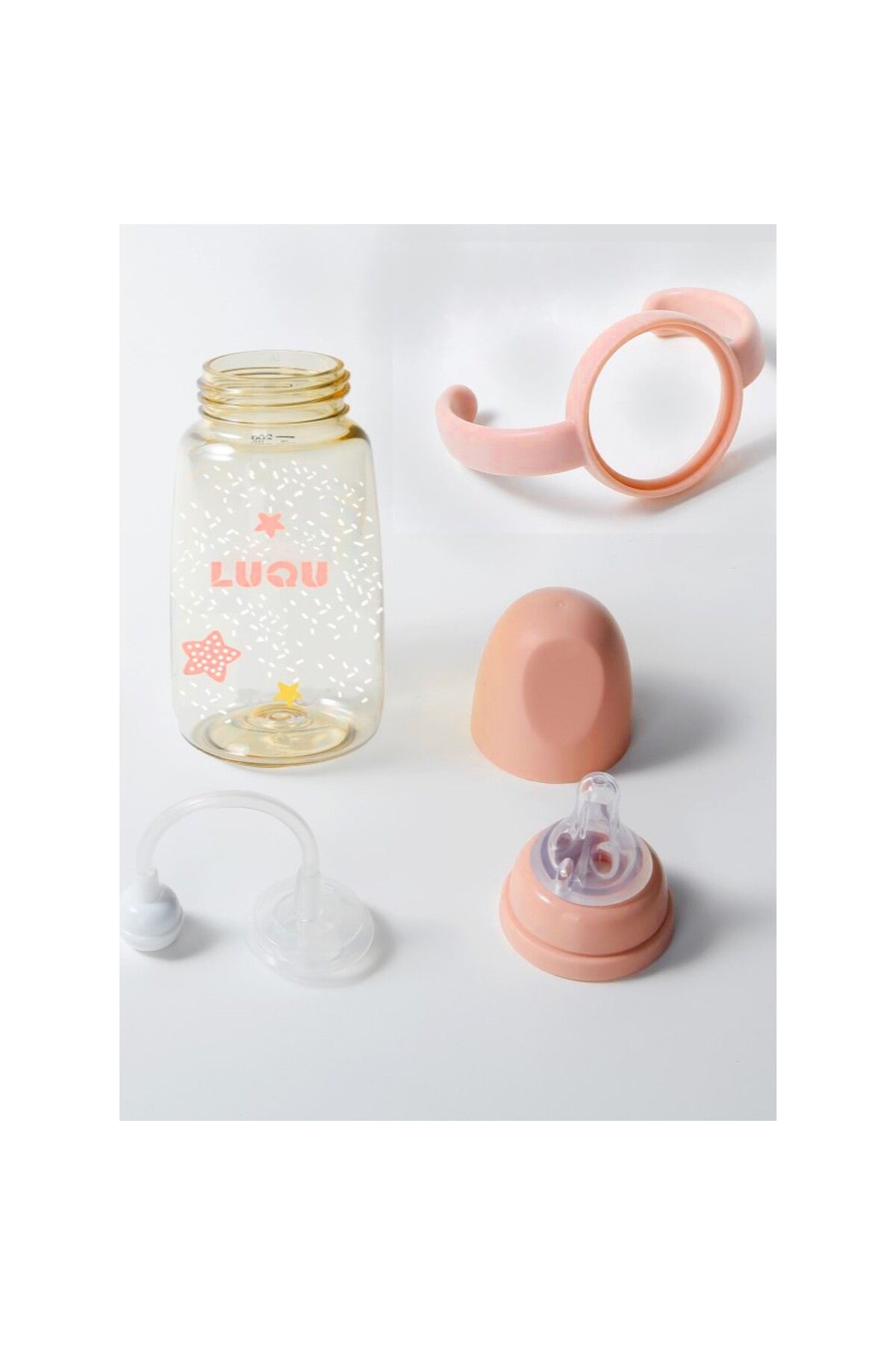 LUQU BABY-Luqu Feeding Bottle Ppsu With Handle 200ml-Pink 2