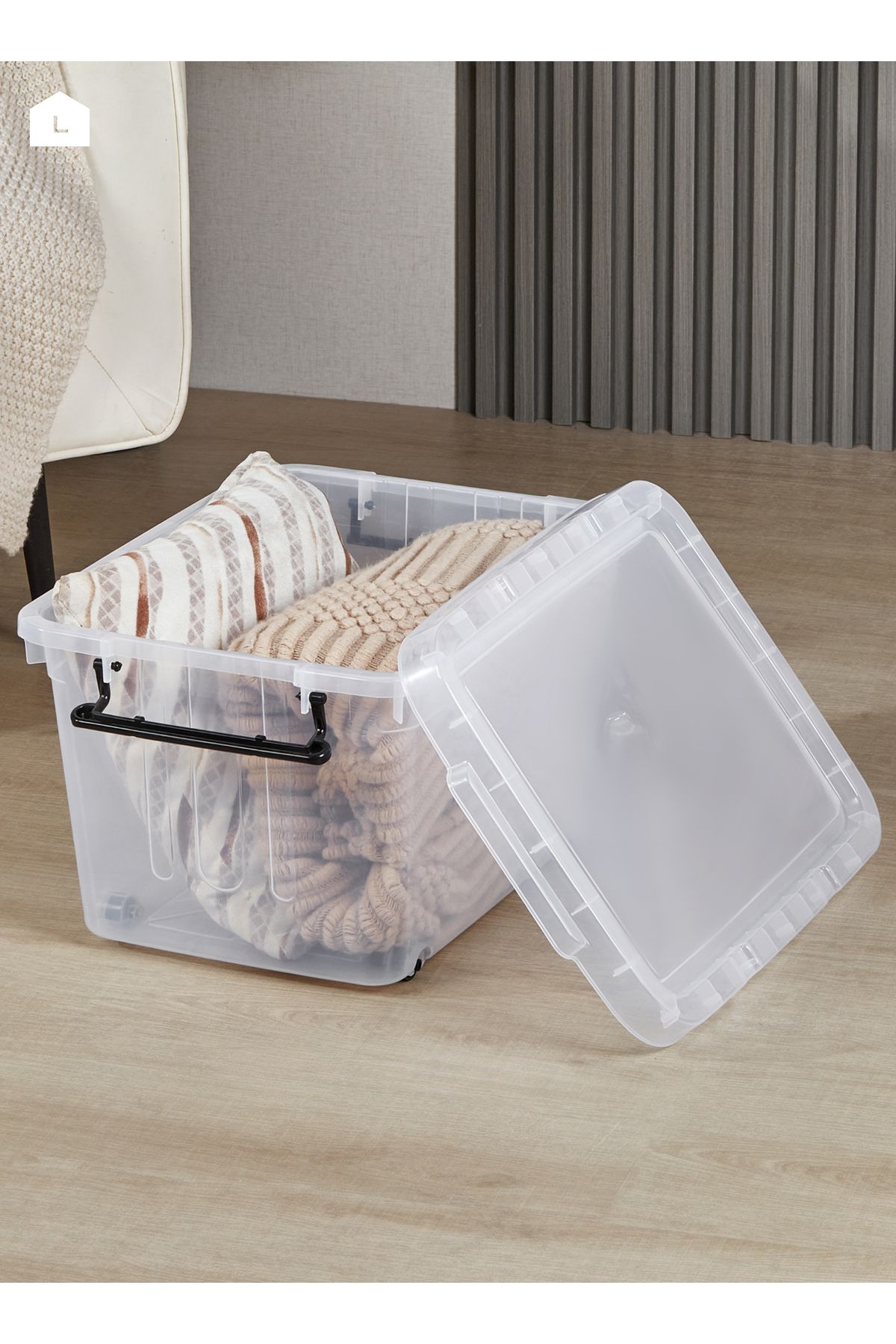 Lawazim-Storage Box - 2 Piece, 32L, 49x35x28cm - Multi-Purpose Stackable Organizing Containers 5