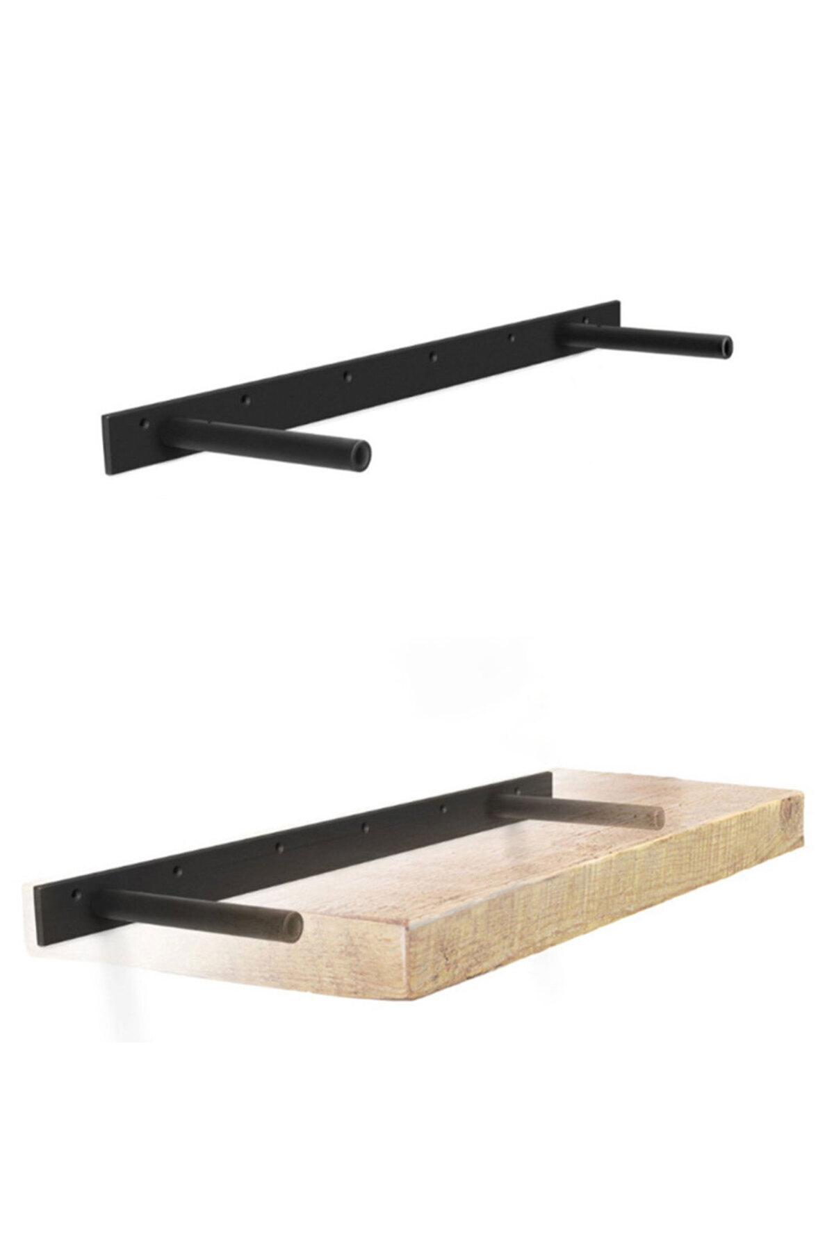 رف خشبي مثبت على الحائط مقاس: 15X60 سم