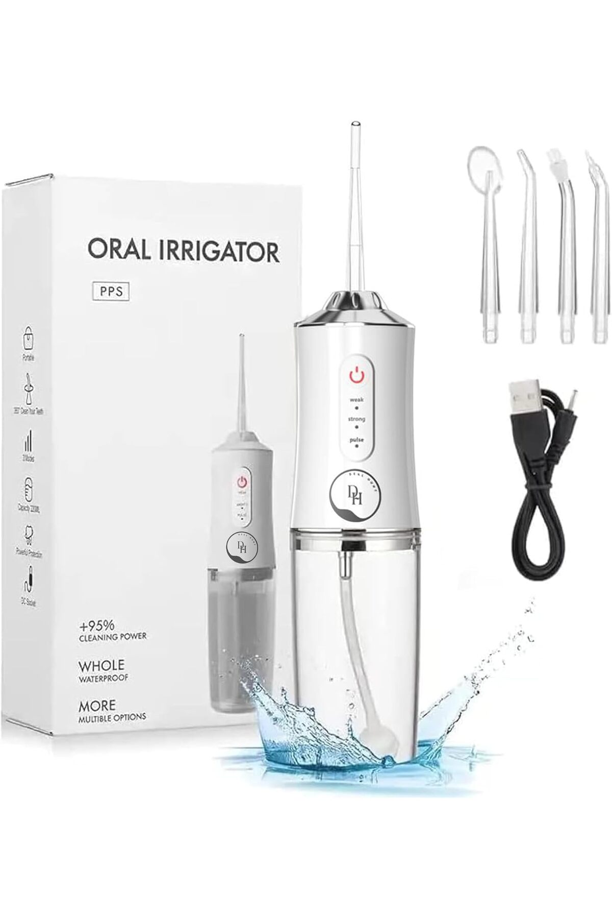 AWH Cordless Water Flosser, 3 DIY Modes, 4 Nozzles, Portable, IPX7 Waterproof...