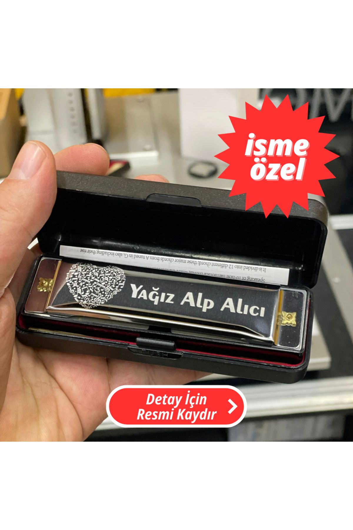 Hohner 10 Delikli Mızıka Professional Harmonica - Isme Özel