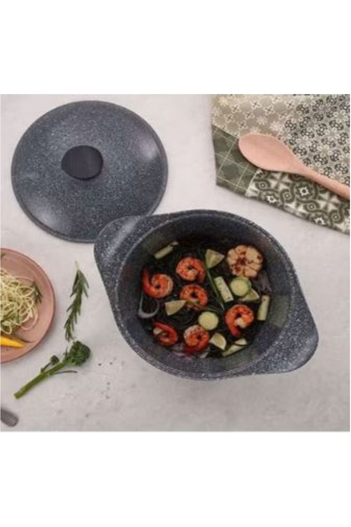 Badraig-Grey Granite Cookware Set 6 Pieces 20 24 26 cm 3