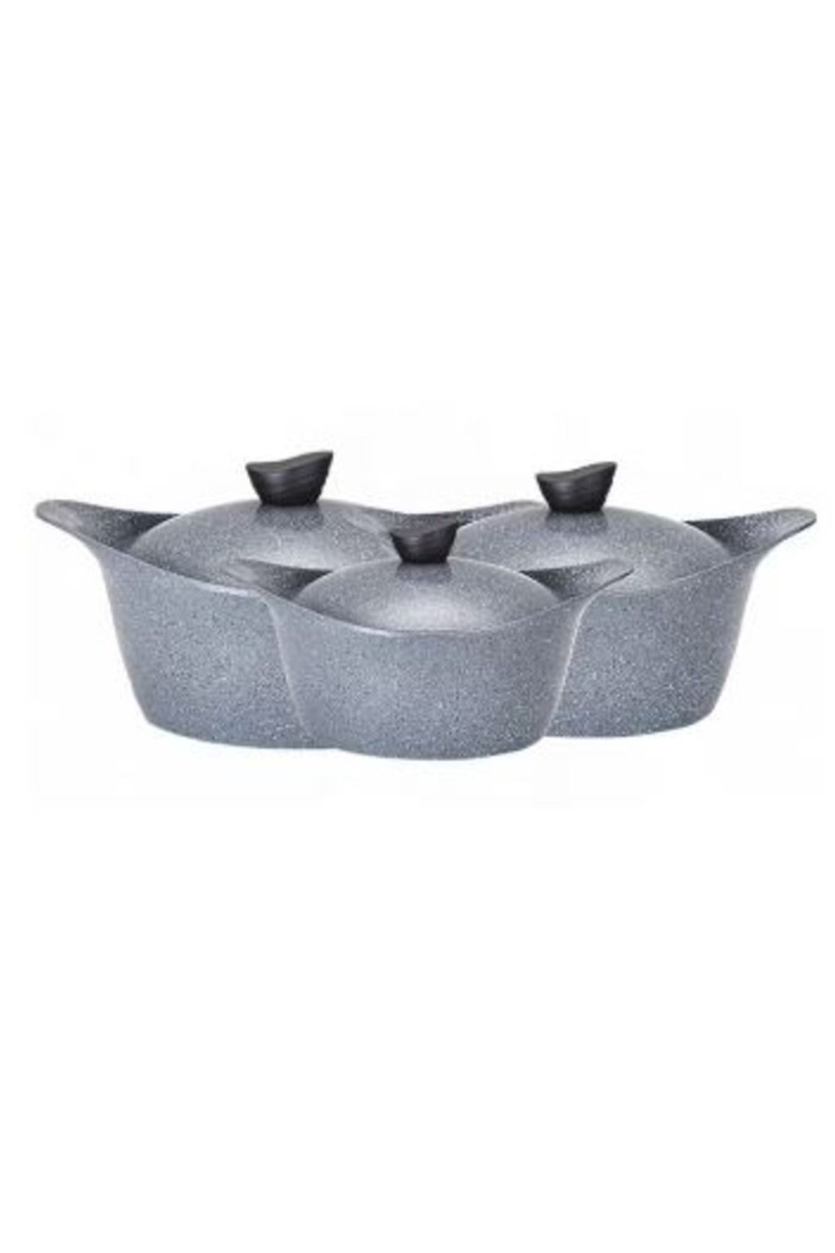 Badraig-Grey Granite Cookware Set 6 Pieces 20 24 26 cm 2