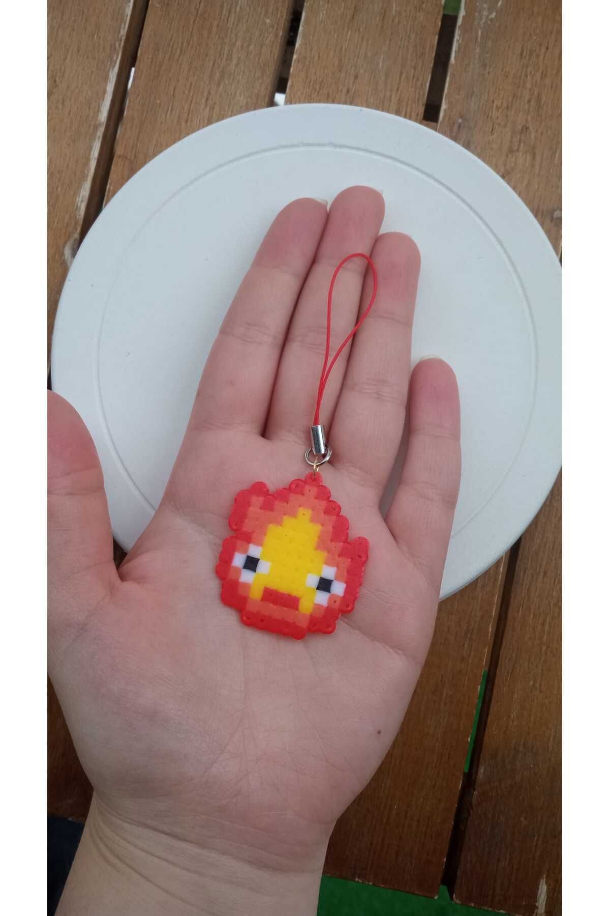 Atölye Moonlit-Calcifer Ghibli Phone Charm Phone Strap Walking Castle / Howl's Moving Castle (Red Ip) 2