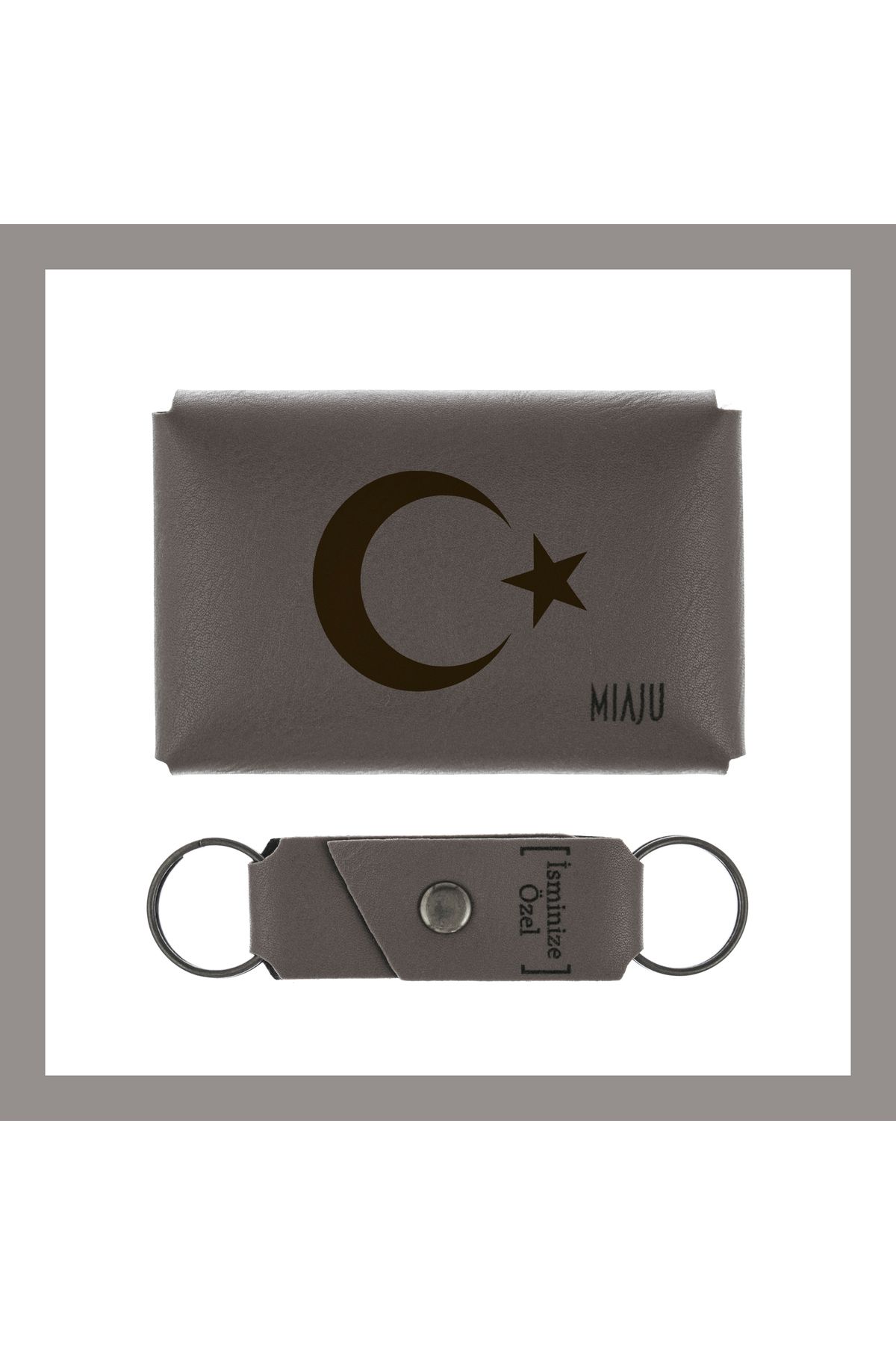 miawiki-Ash Grey, Special for Those Who Are Powered by the Crescent, Personal Touch Wallet and Keychain, Influencer and Meaningful 3