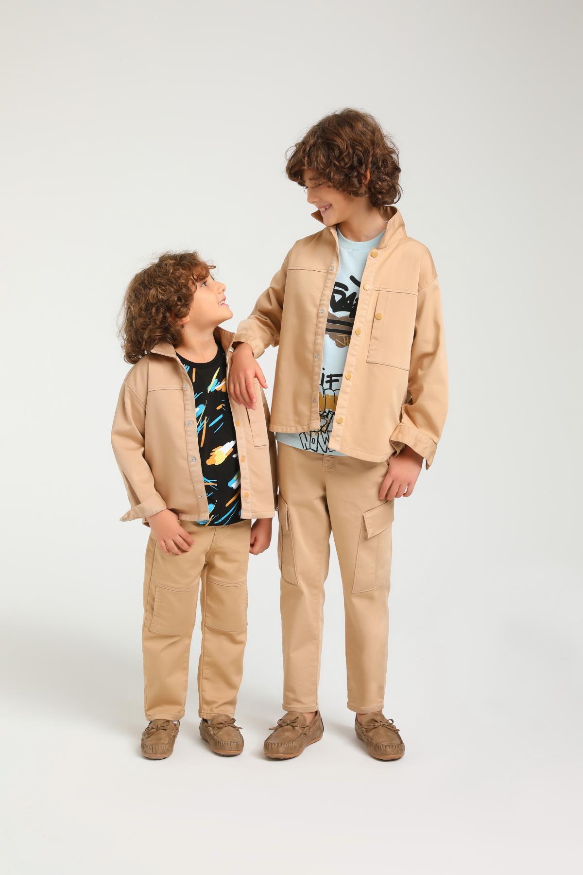 Escabel Düğmeli Erkek Gömlek - Camel fotoğrafı 3 (önizleme)