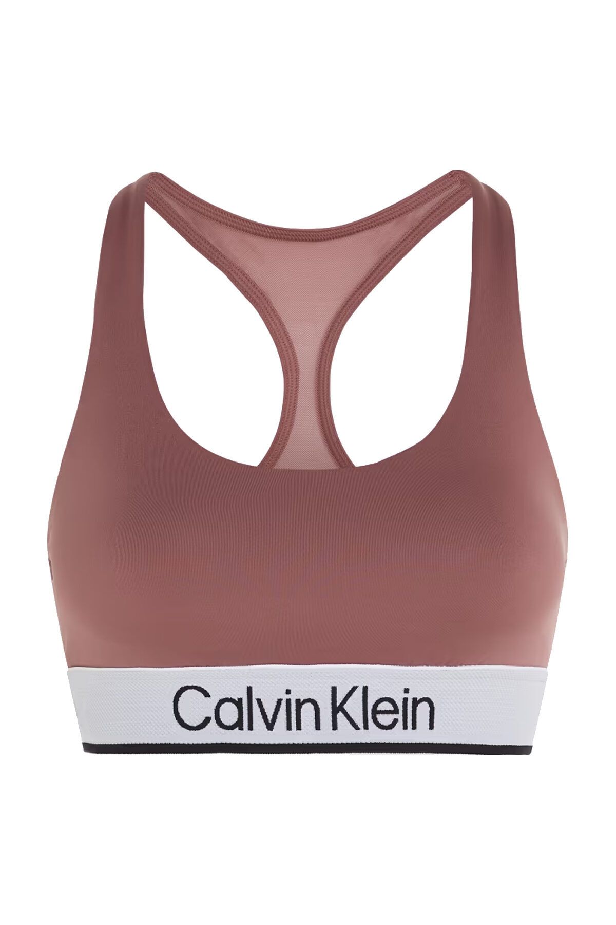 Calvin Klein-Biustonosz sportowy z logo marki dla kobiet - wygodny i sportowy w użyciu z gumką - różowy 1